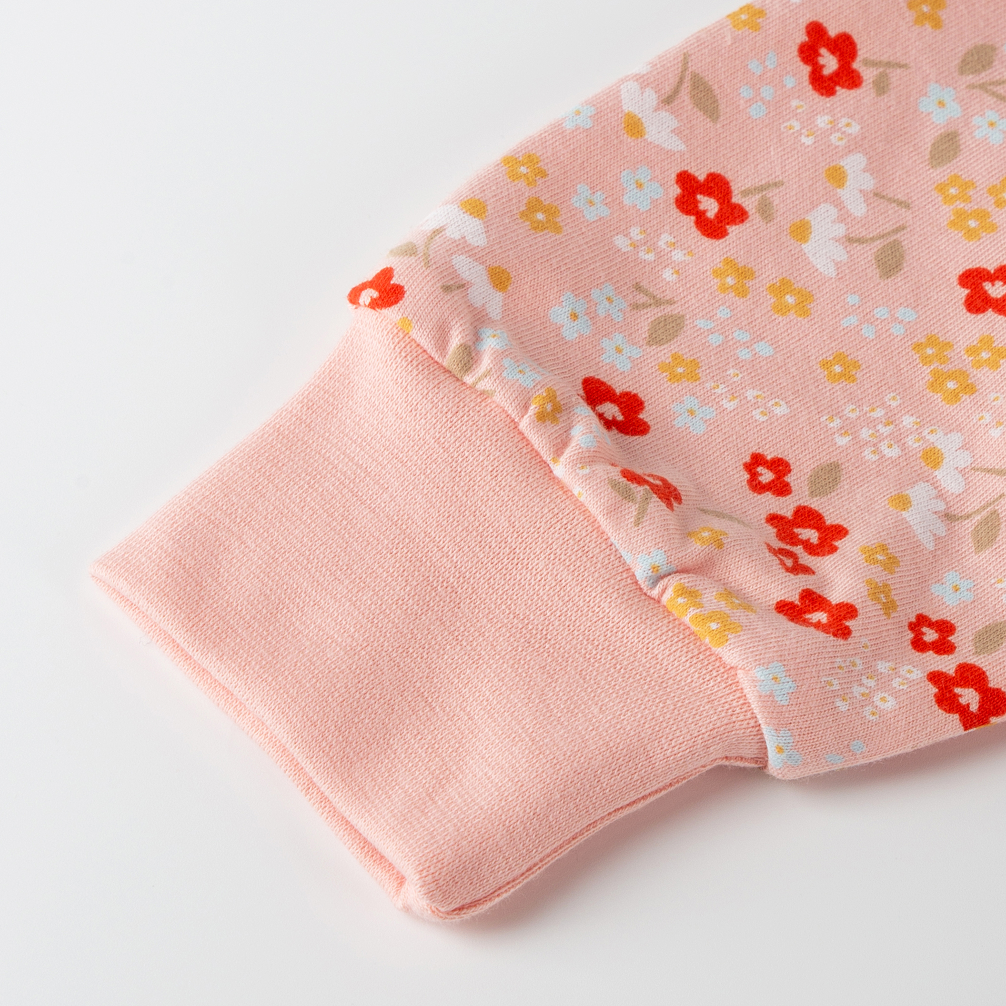 Flowery newborn baby pants, pocket, ankle cuffs