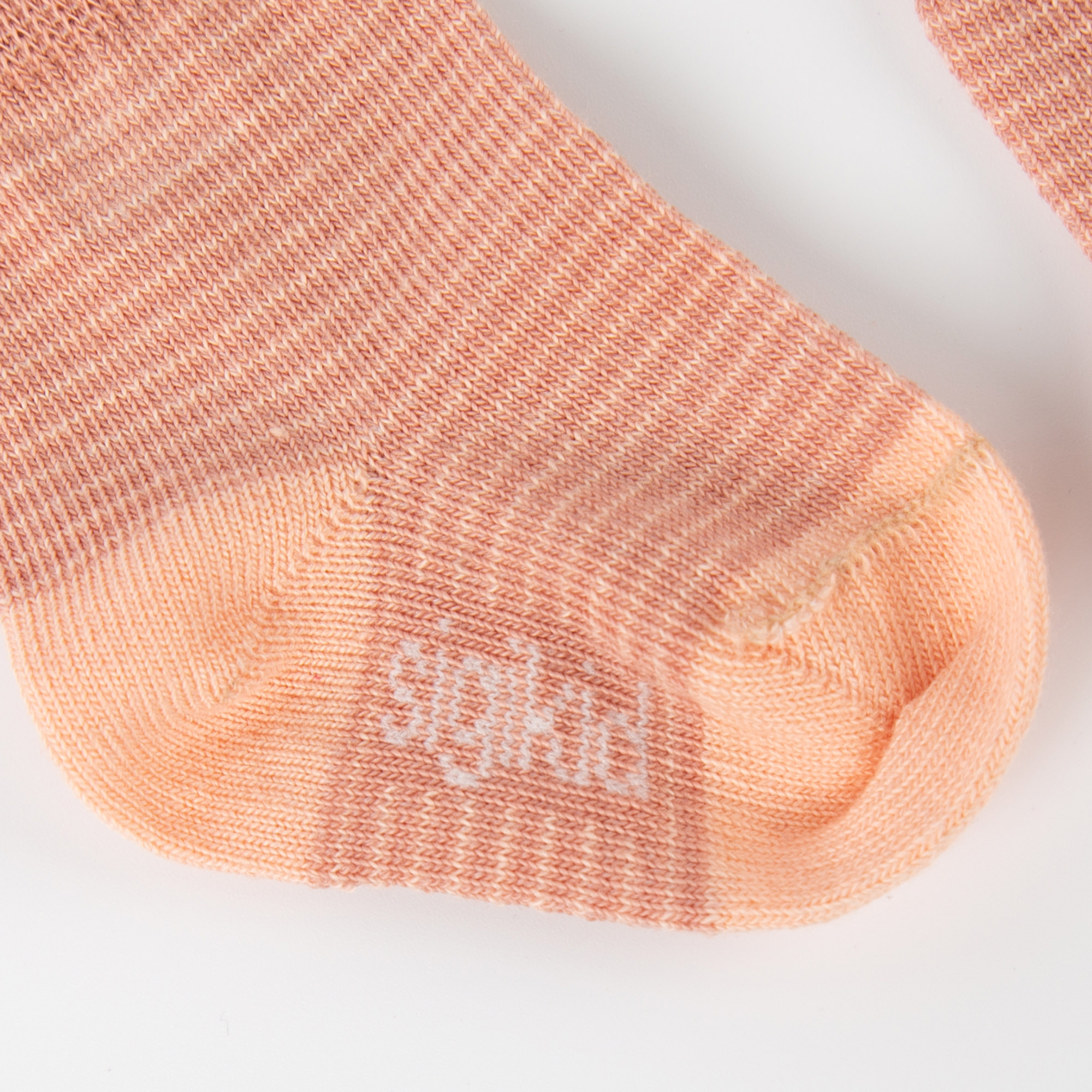 2-pair-set newborn baby socks, apricot/rosé