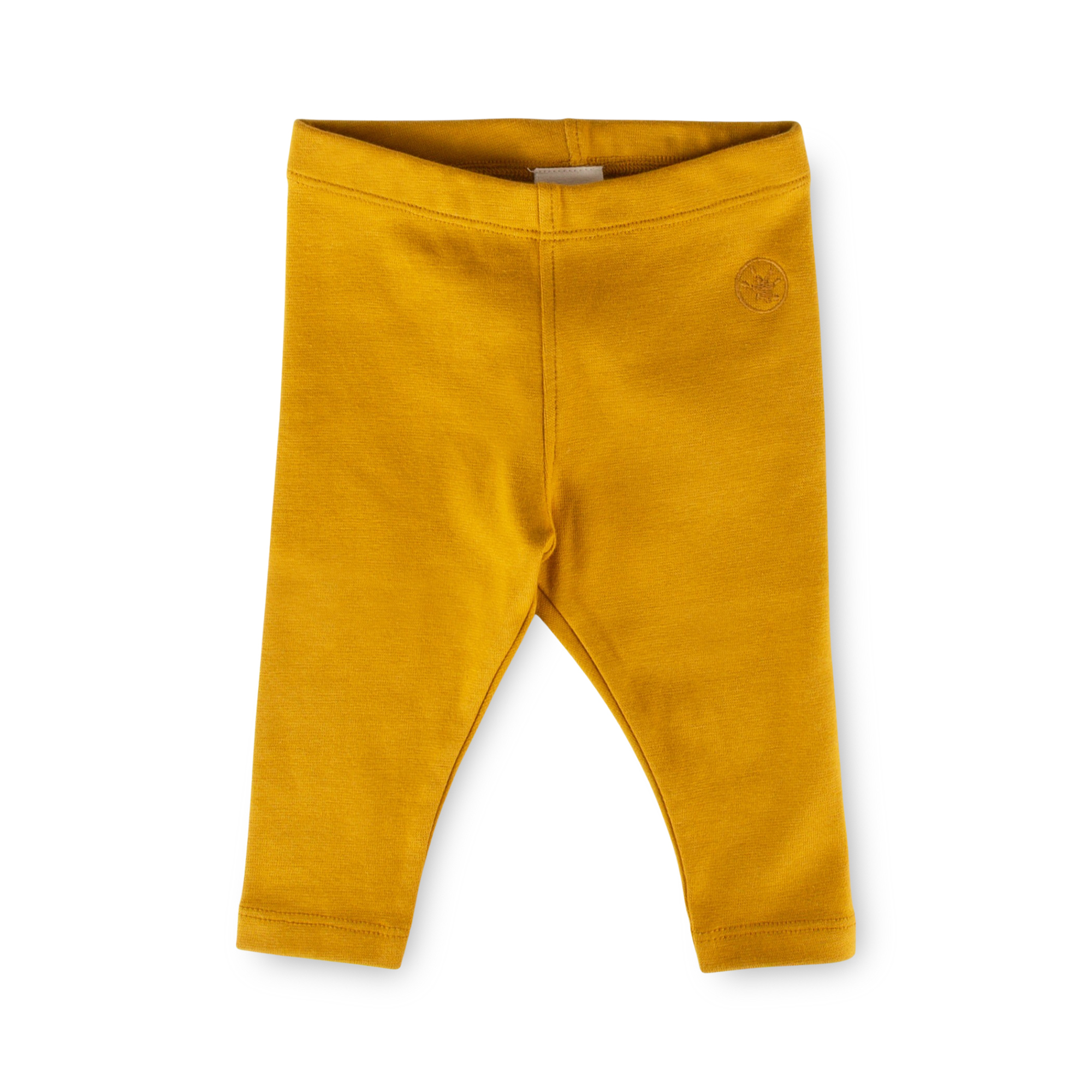 Baby rib knit leggings, yellow