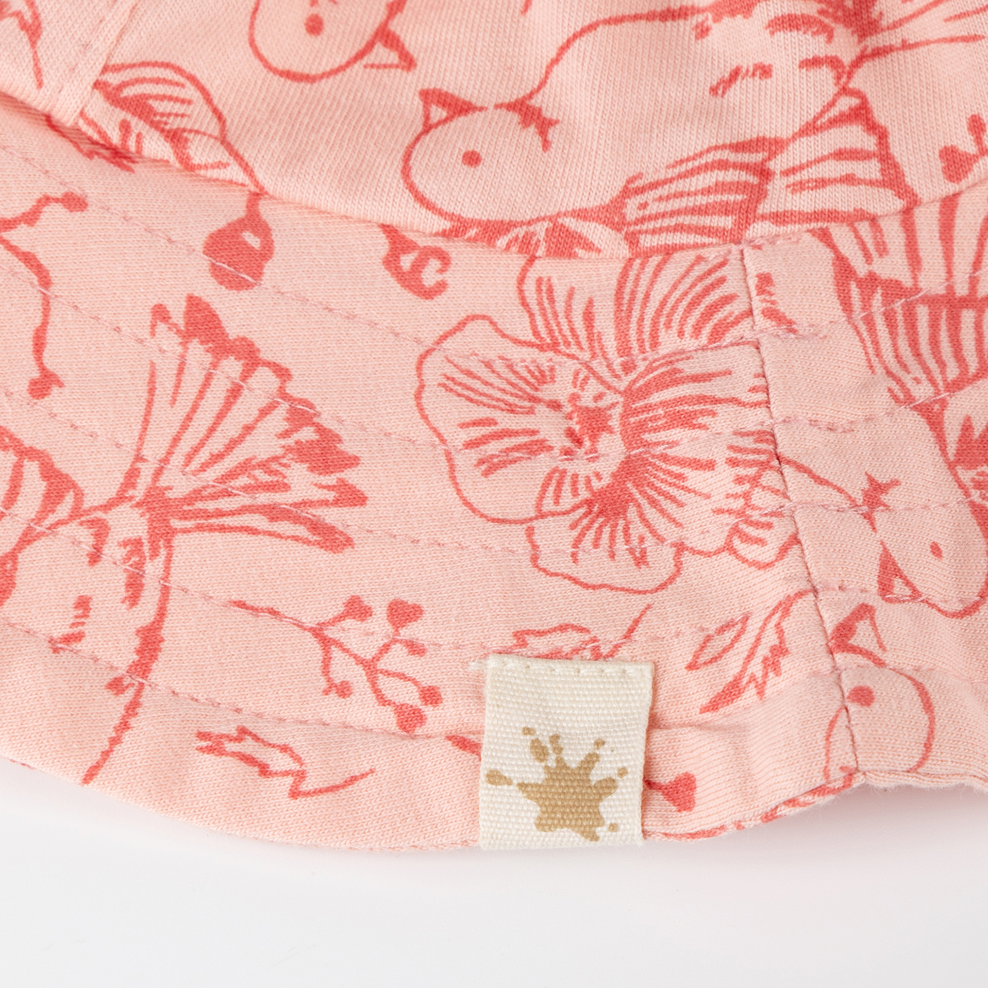 Kinder Sommerhut Vogel Print mit Krempe, rosa
