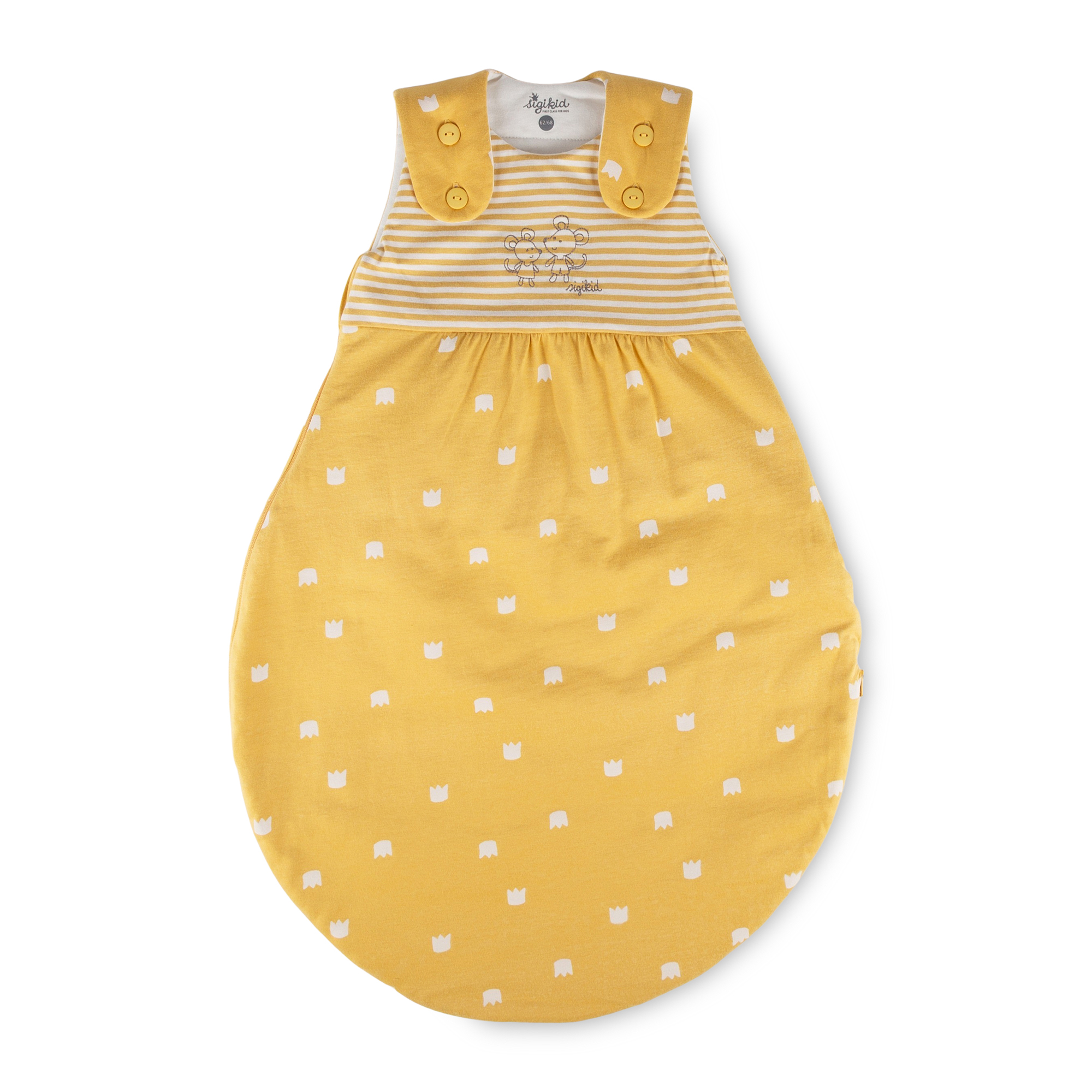 Newborn baby padded sleeping bag mouse, yellow