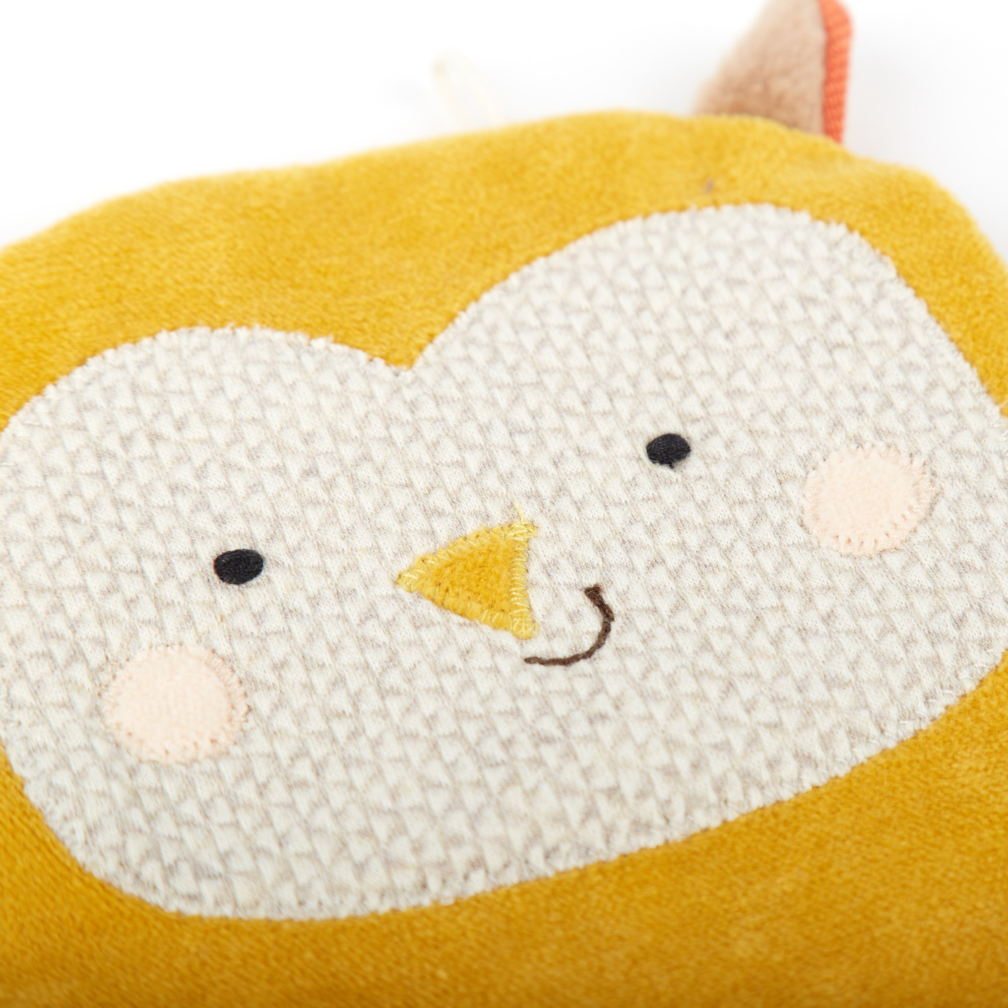 Baby rustle soft toy owl, organic, Green Collection