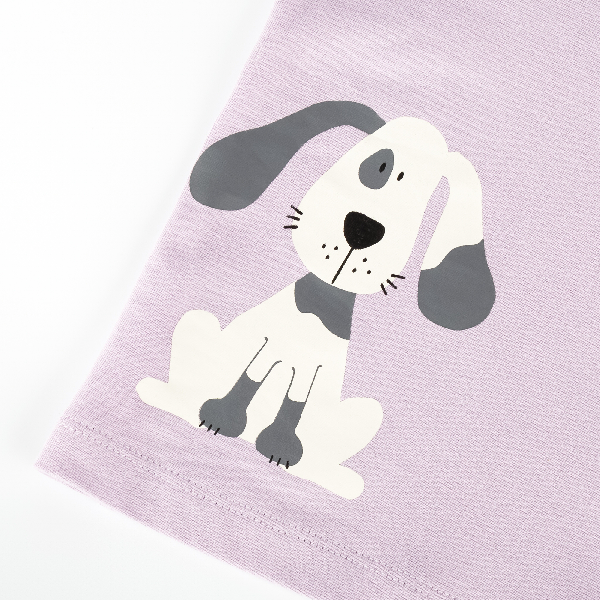 Children's shorty pyjamas dog, lilac/white