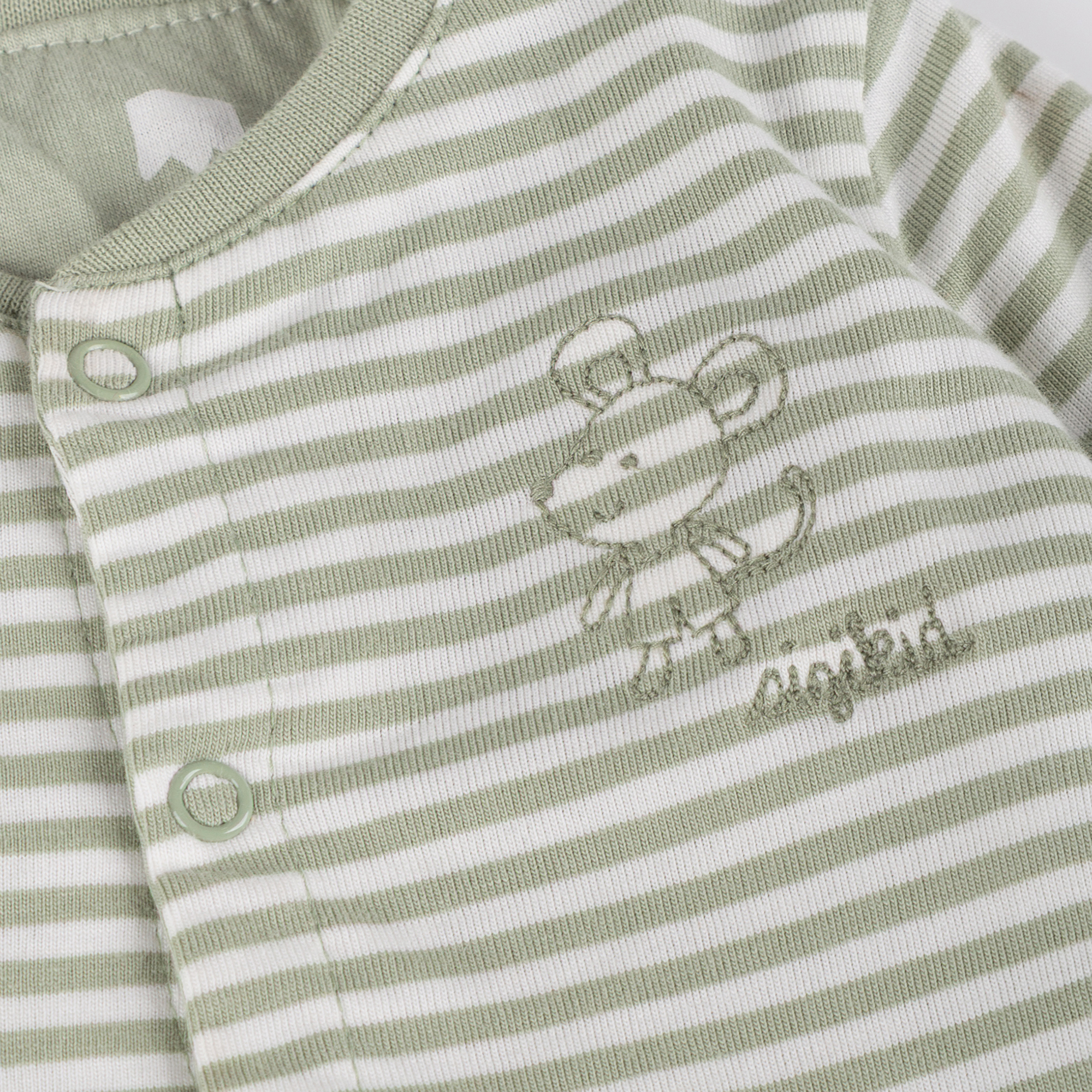 Newborn baby jacket mouse, reversible, green