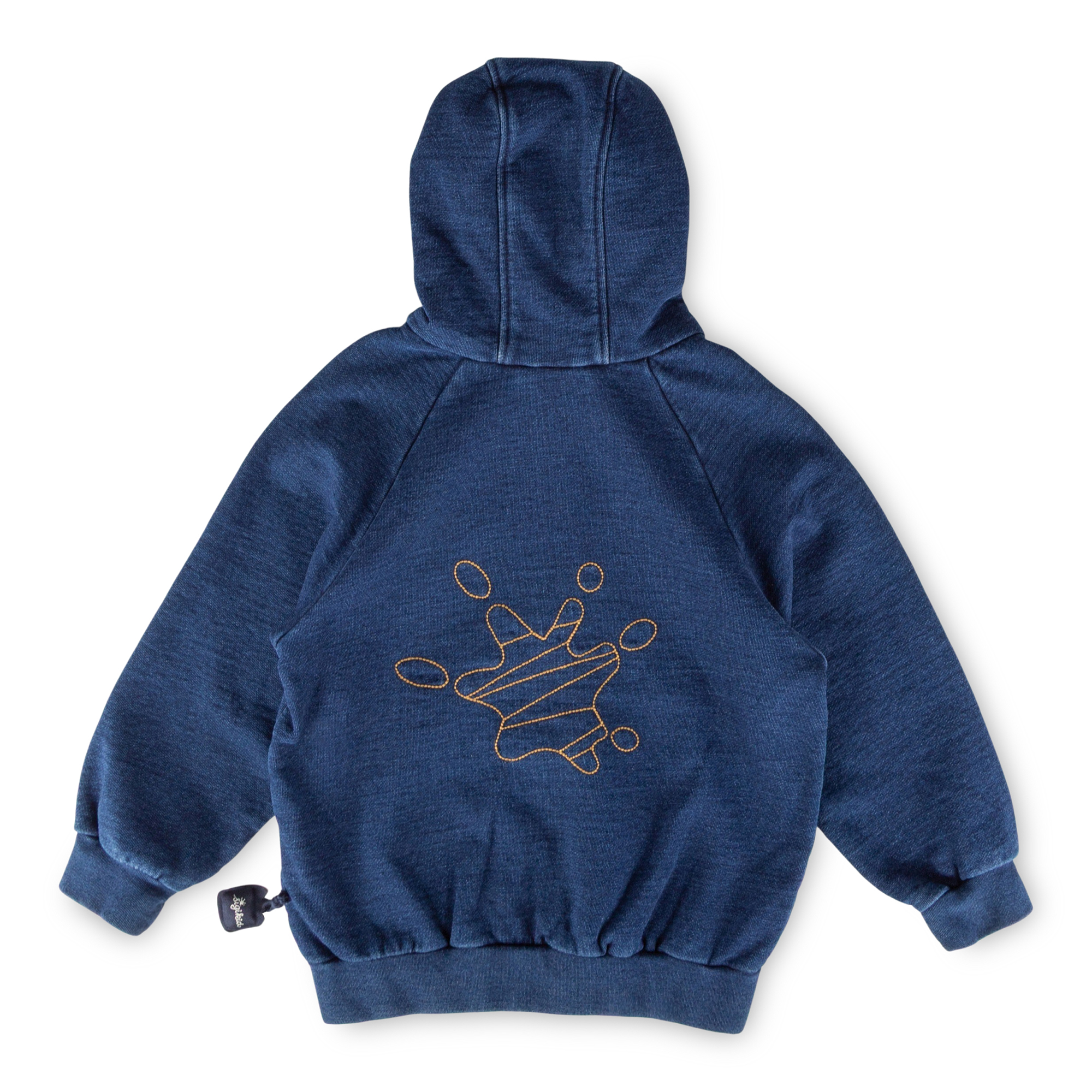 Kinder Kapuzen Sweatjacke Denim Optik Klecks, dunkelblau