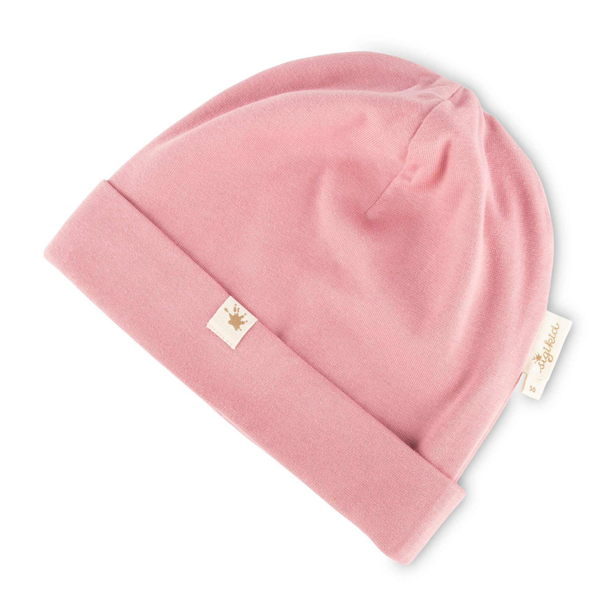 Children's rib knit beanie hat, pink