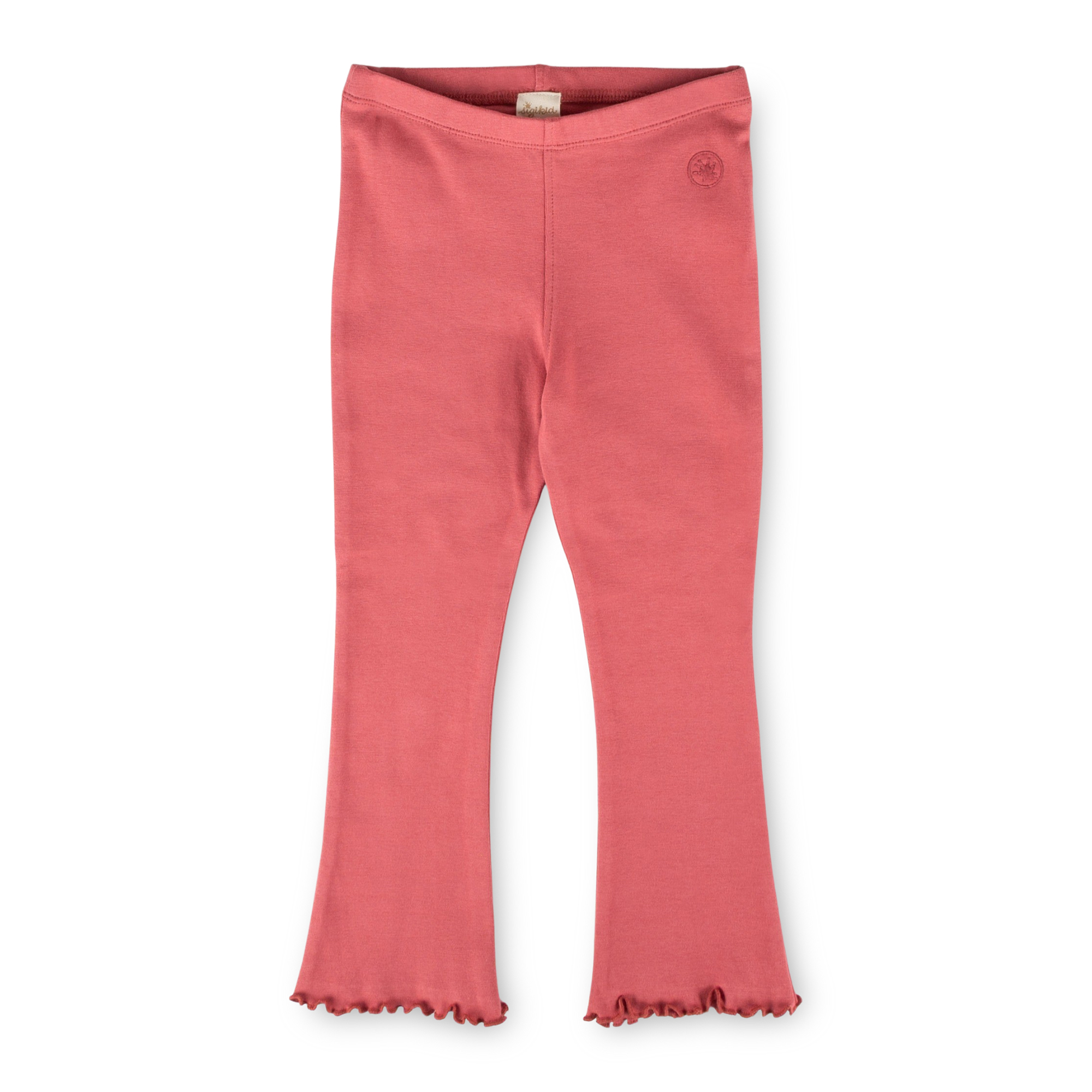Kinder Leggings boot-cut mit Kräuselsaum, rosarot