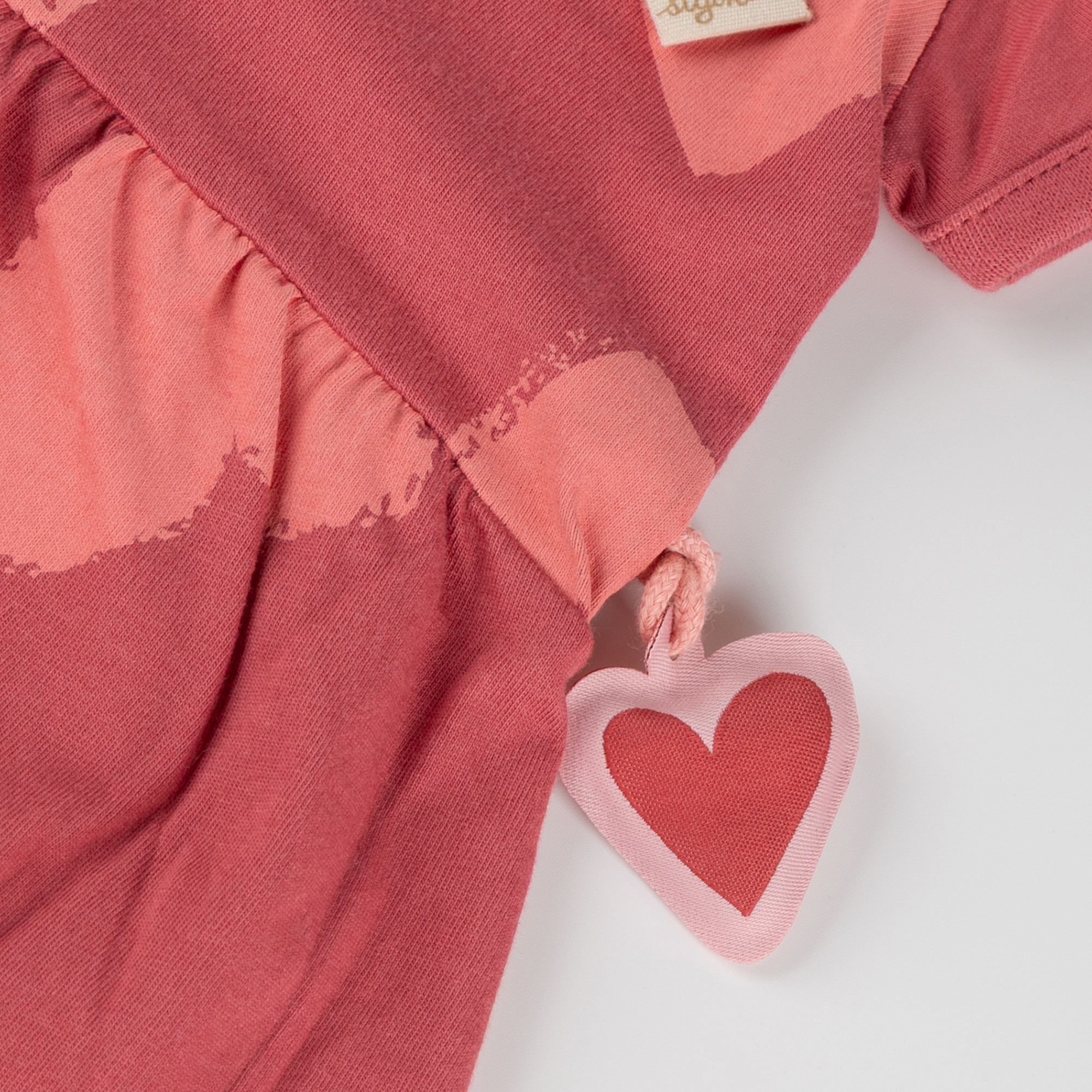 Baby Kleid mit Herzchen Print, rosarot