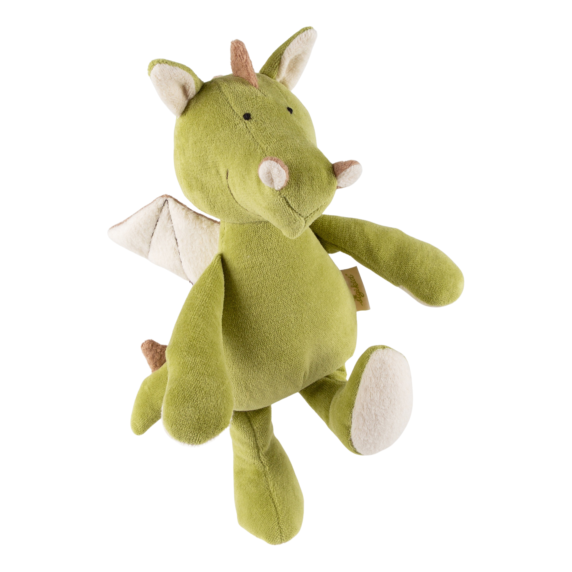 Organic soft toy dragon, Green