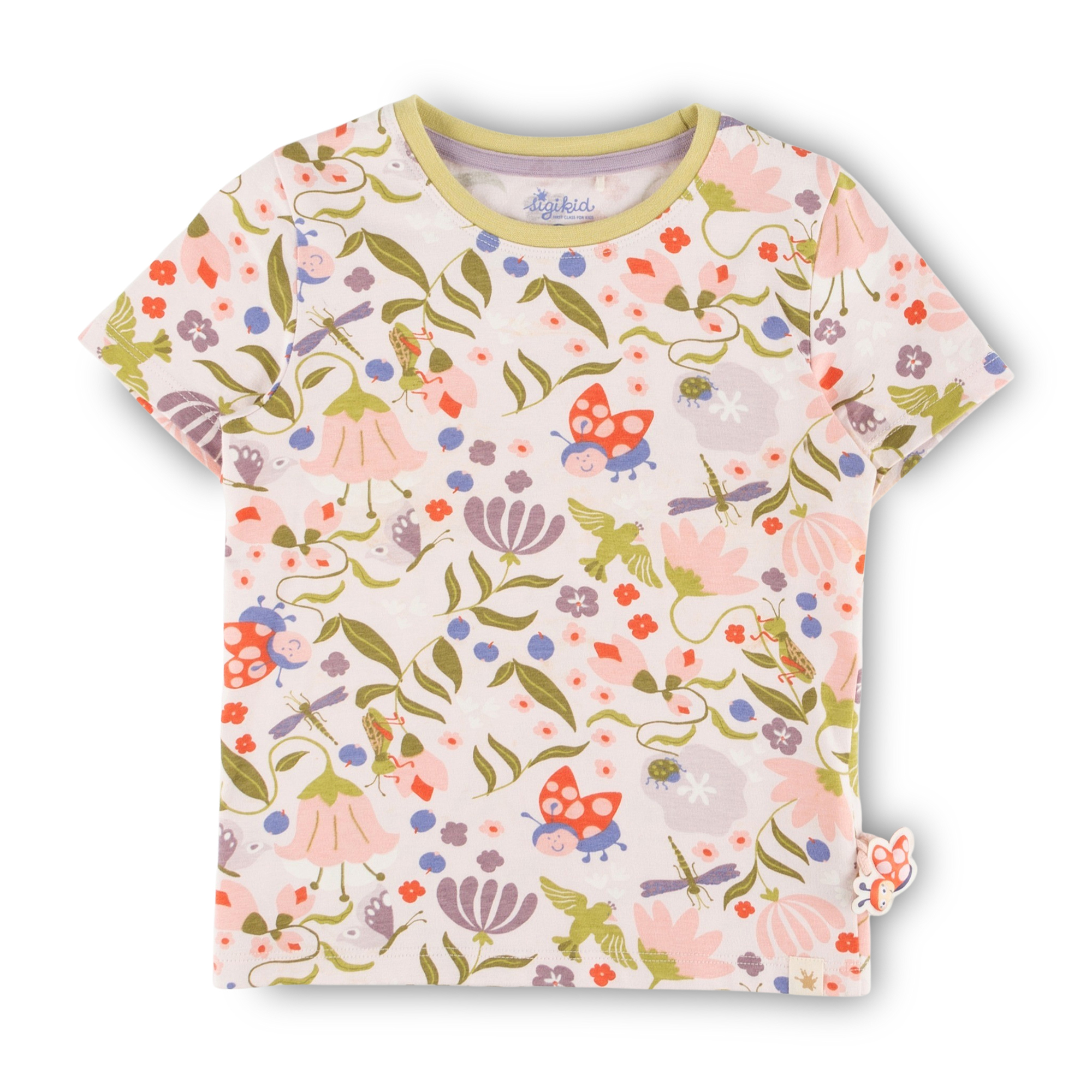 Kinder T-Shirt Blumenprint mit Marienkäfer