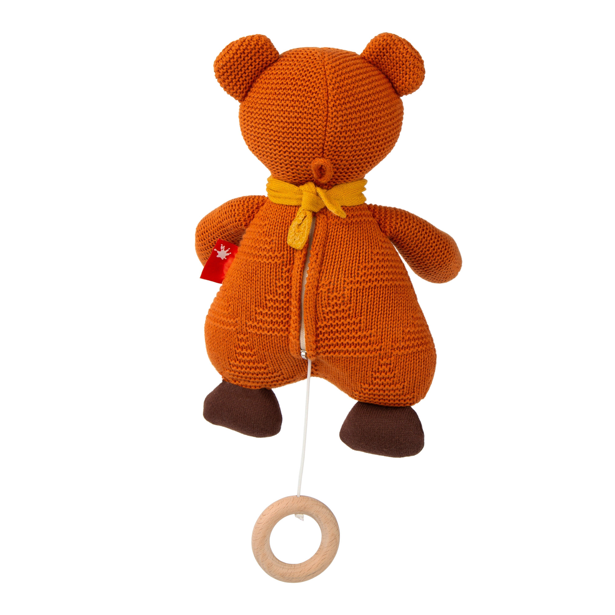 Baby musical soft toy bear, Knitted Love