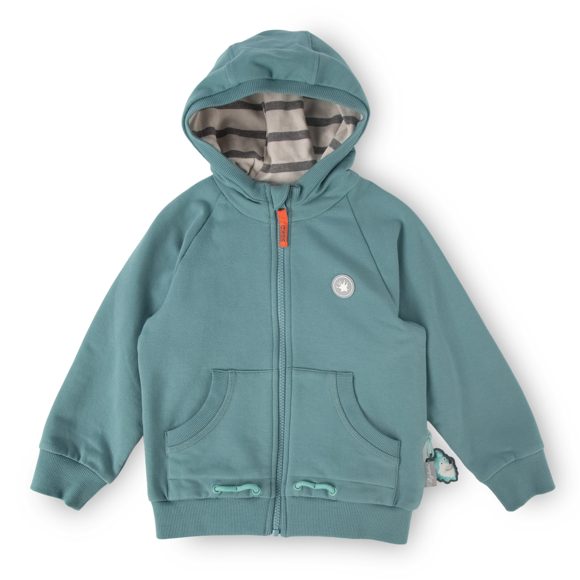 Kinder Sweatjacke mit Kapuze, türkis