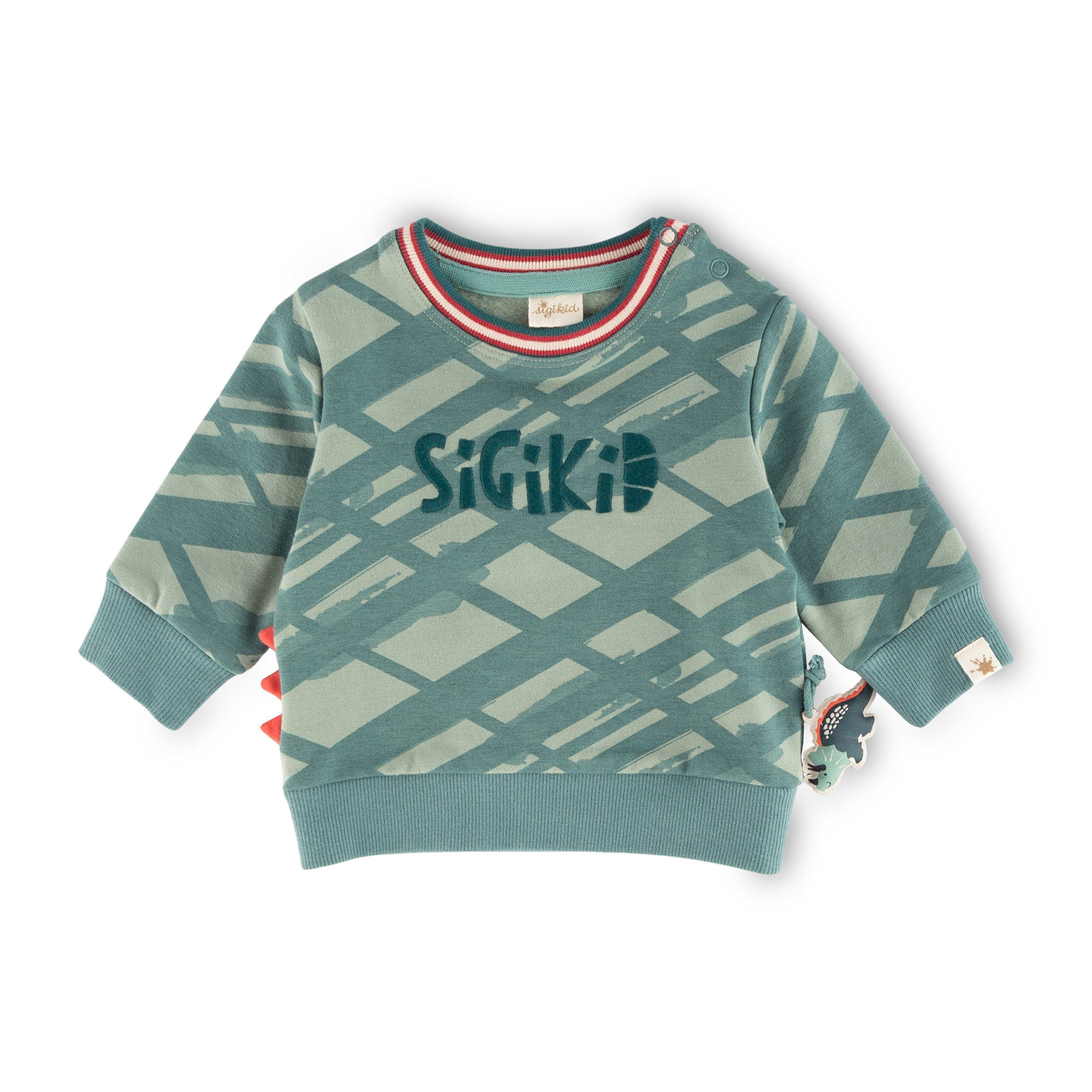 Baby graphic sweatshirt with 3-D-dino spikes