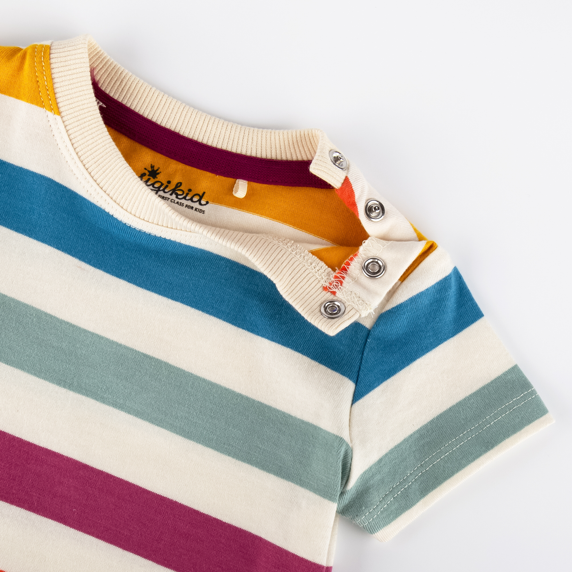 Baby T-Shirt bunt gestreift, Krokodil Baby T-Shirt bunt gestreift, Krokodil