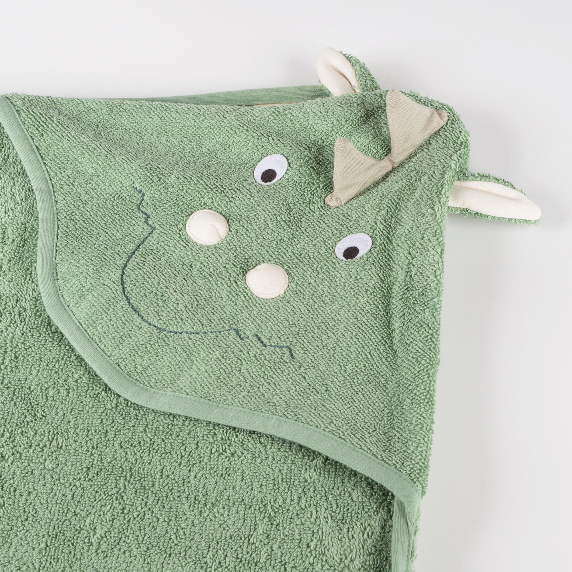 Children's bath towel dino hood, personalised
