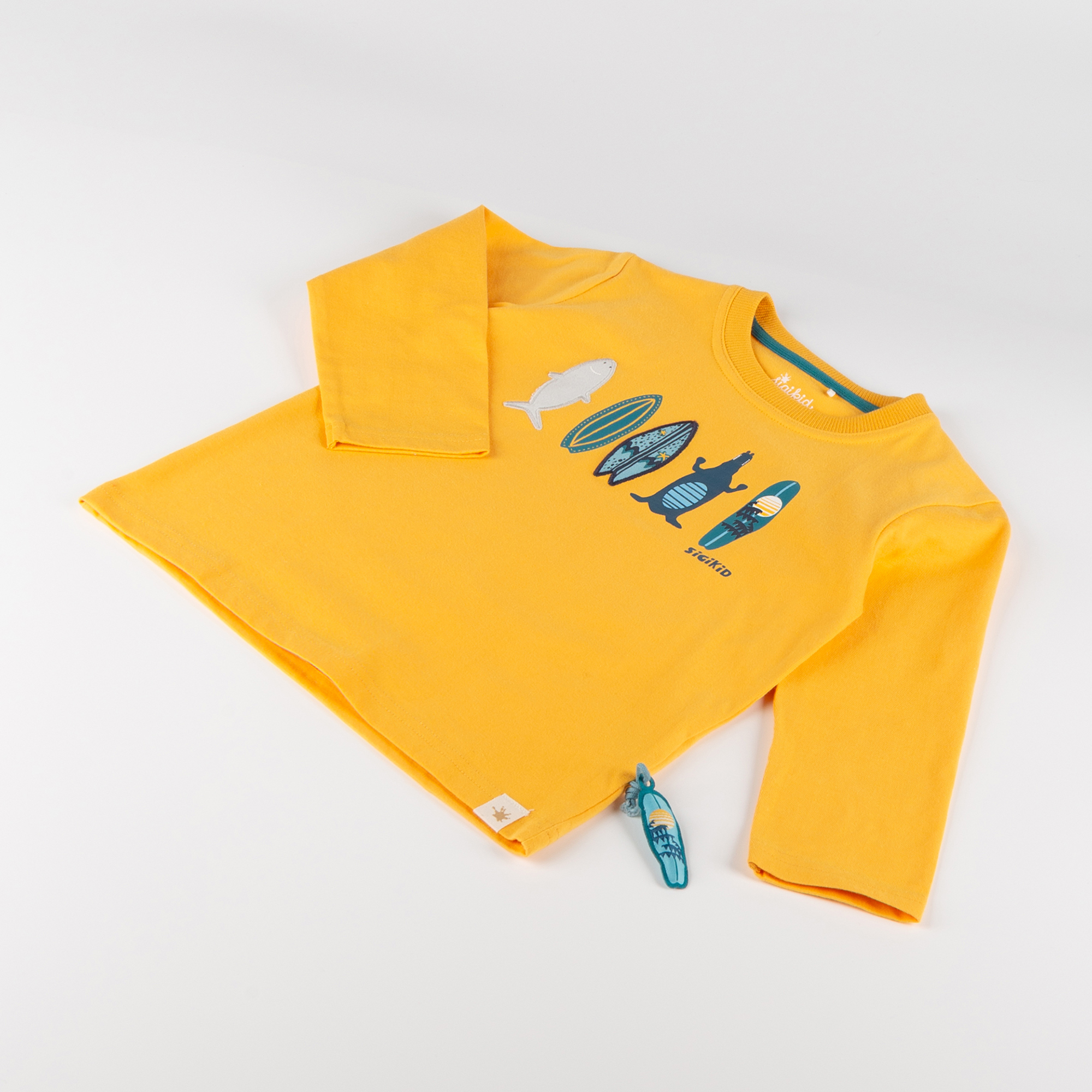 Children's long sleeve Tee Surfing, Blue & Bright