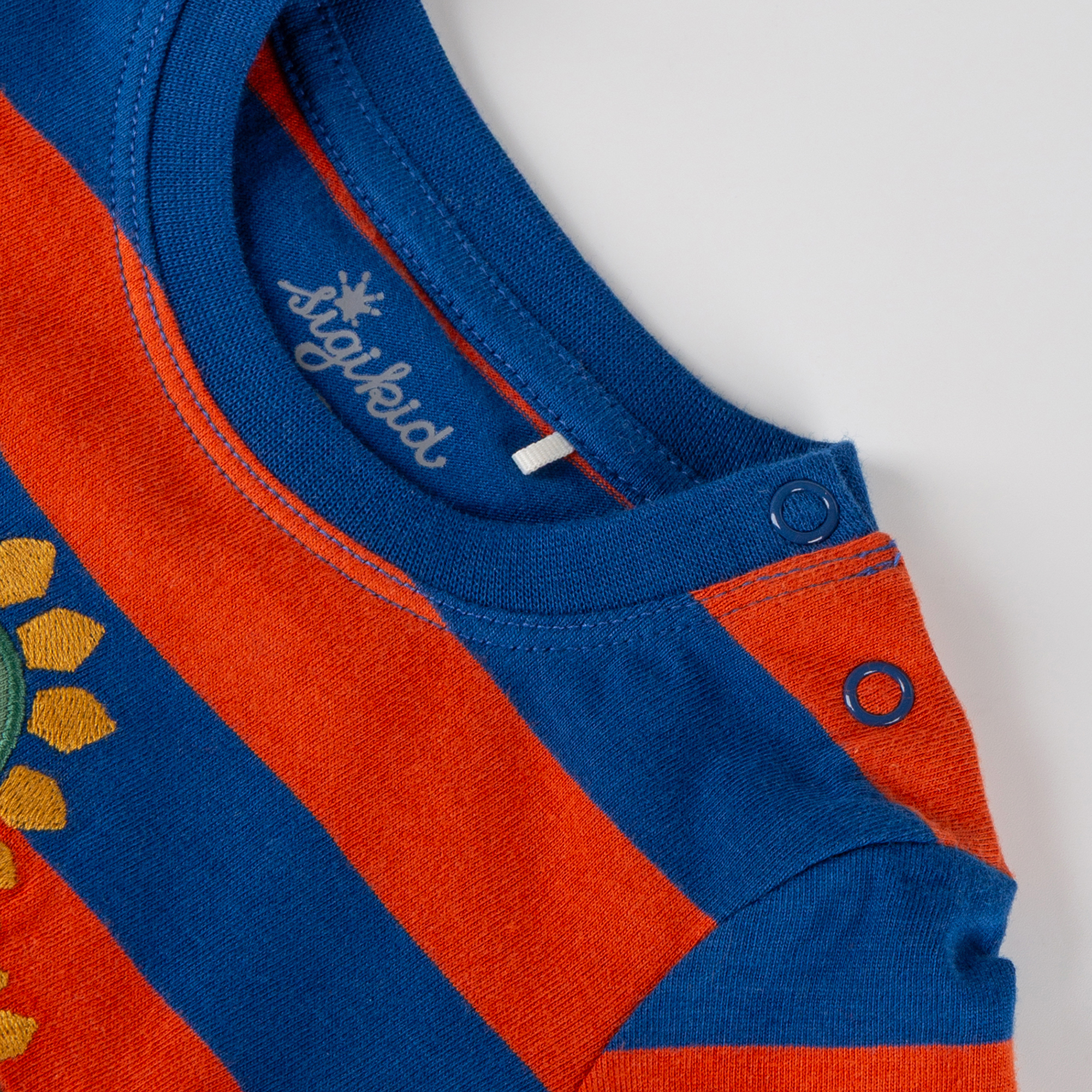 Baby long sleeve Tee dino, striped blue/red