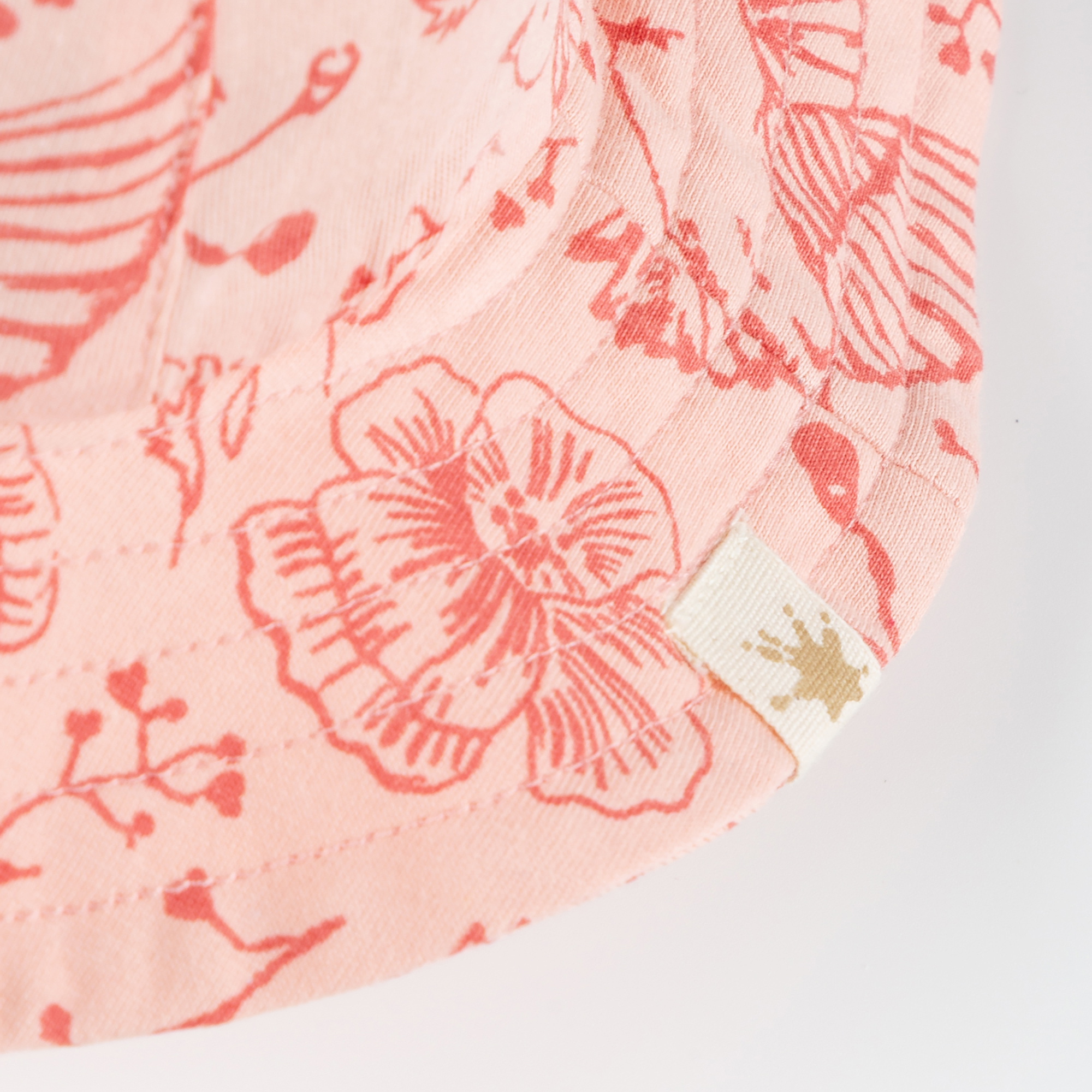 Brimmed baby sun hat Spring Birds with ties