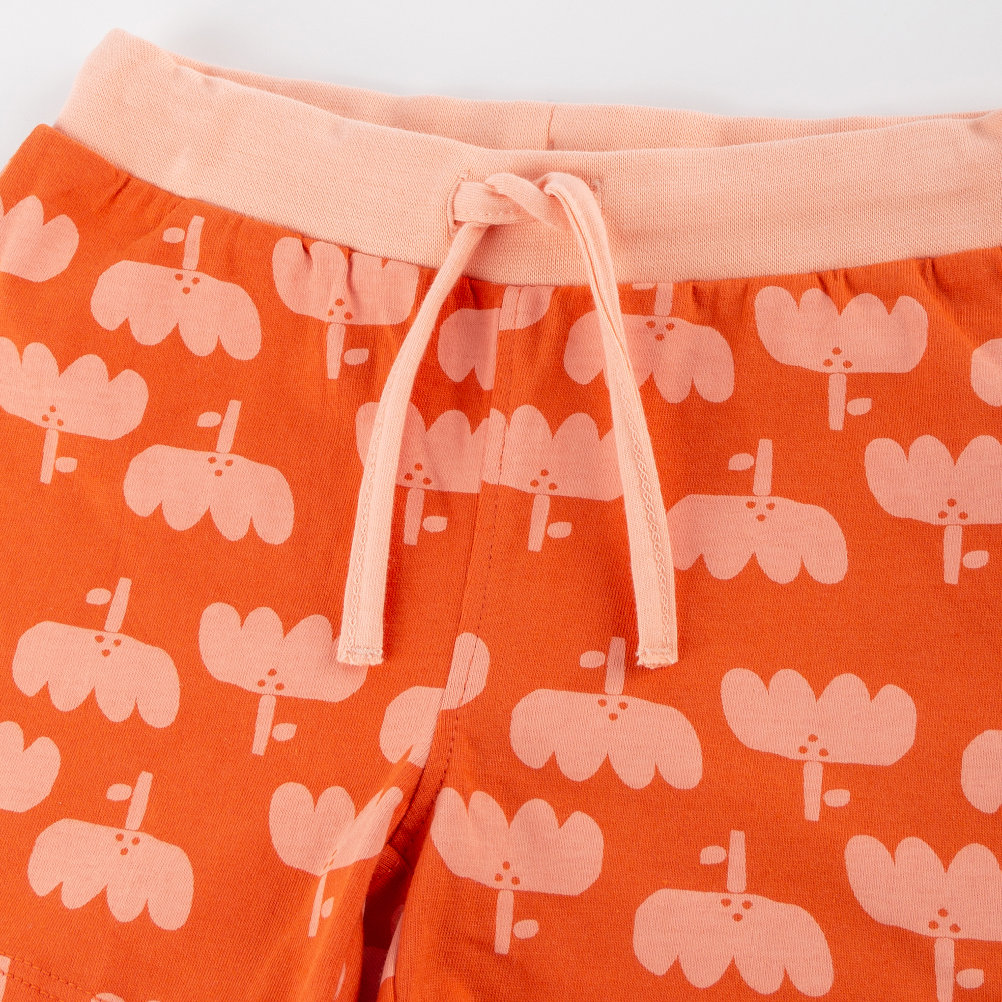 Kurzer Kinder Pyjama Hase, apricot/hellrot