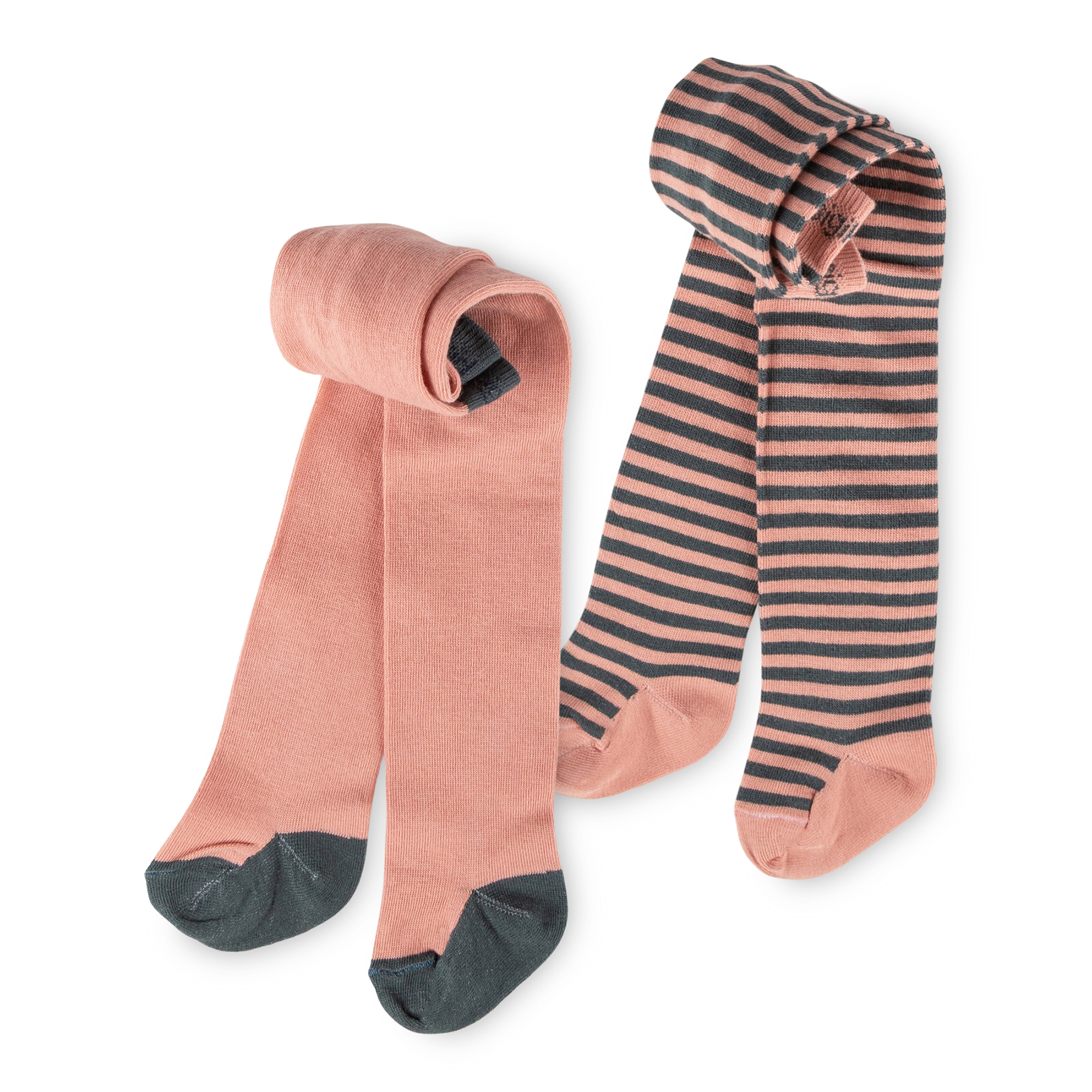 Baby 2-er Ringel Strumpfhosen Set, rosa-grün, oder rosa-blau