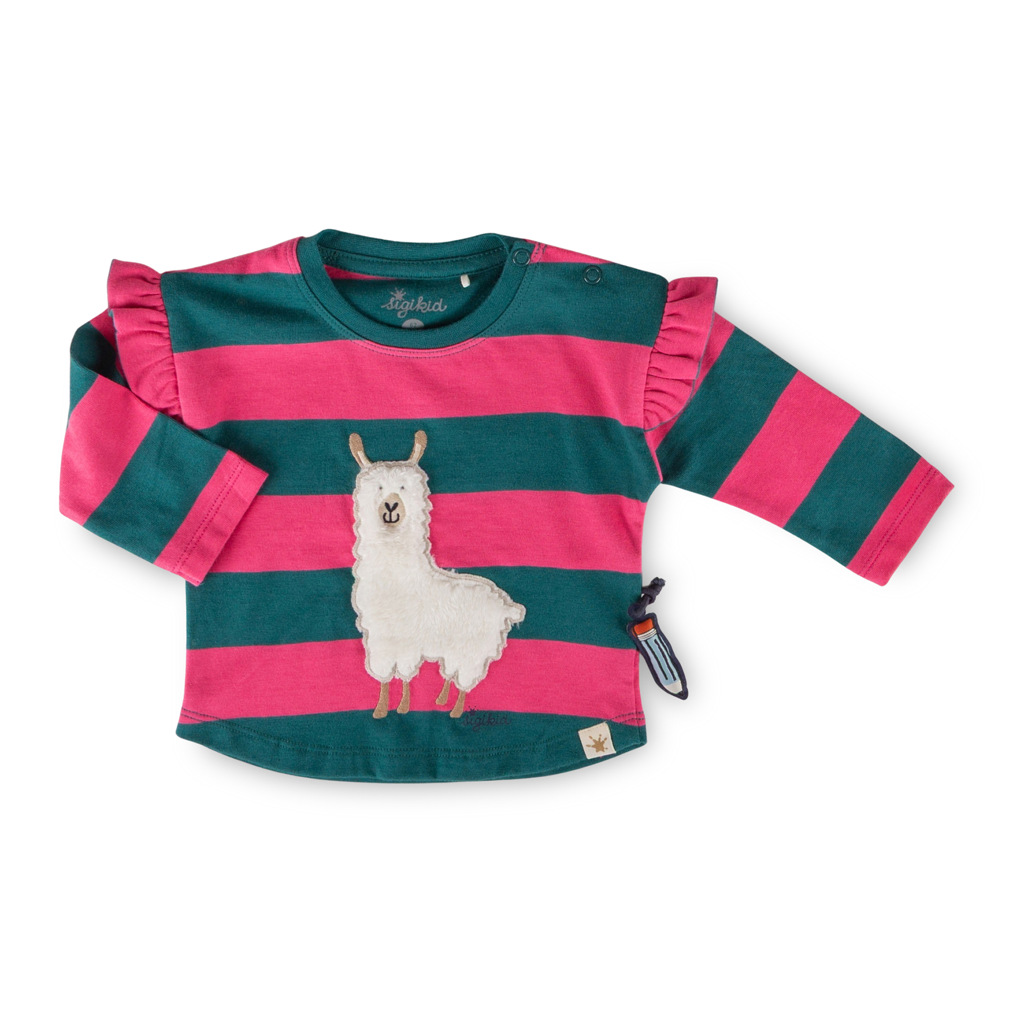 Baby long sleeve Tee llama, shoulder frills