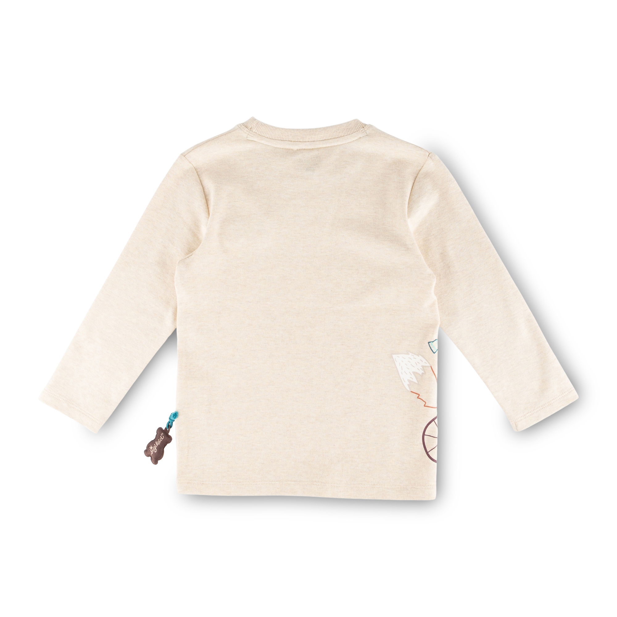 Kinder Langarmshirt Fuchs, beige meliert