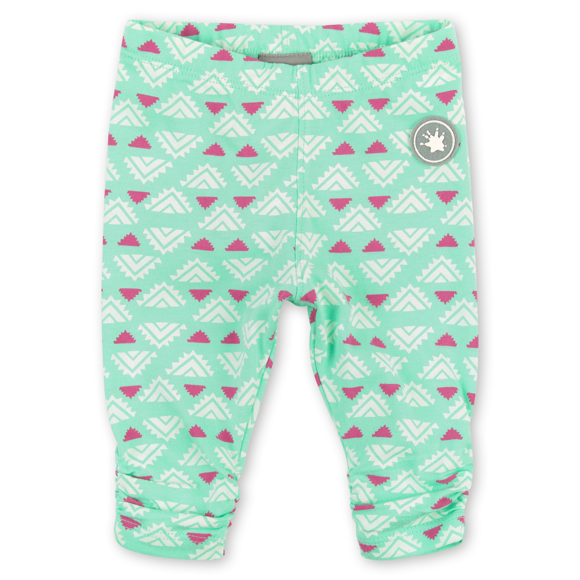 Mint green baby girl summer leggings with gatherings