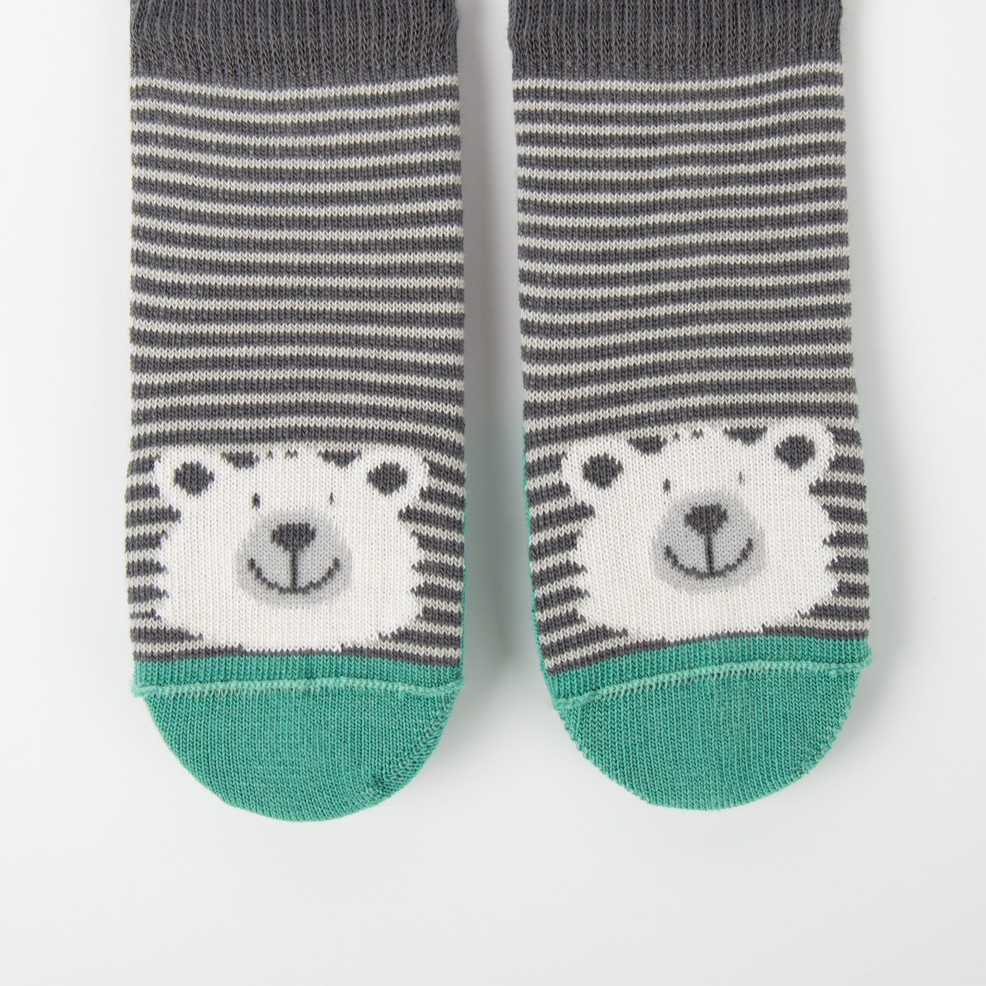 Set of 3 different pairs of baby socks, jade green/grey/orange Set of 3 different pairs of baby socks, jade green/grey/orange