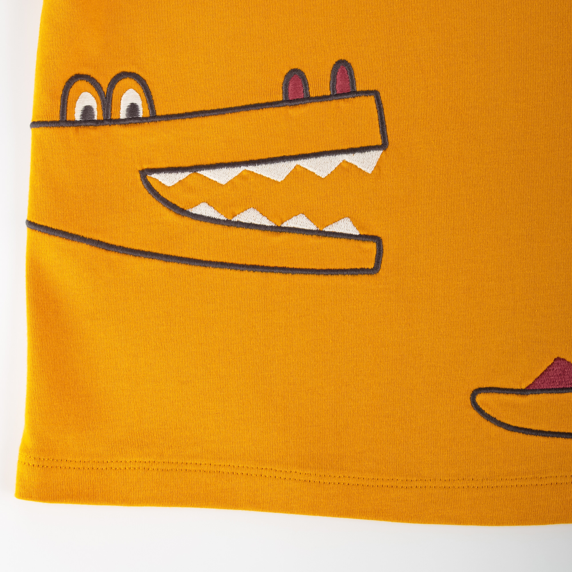 Kids' boys' T-shirt Happy Crocodile, yellow