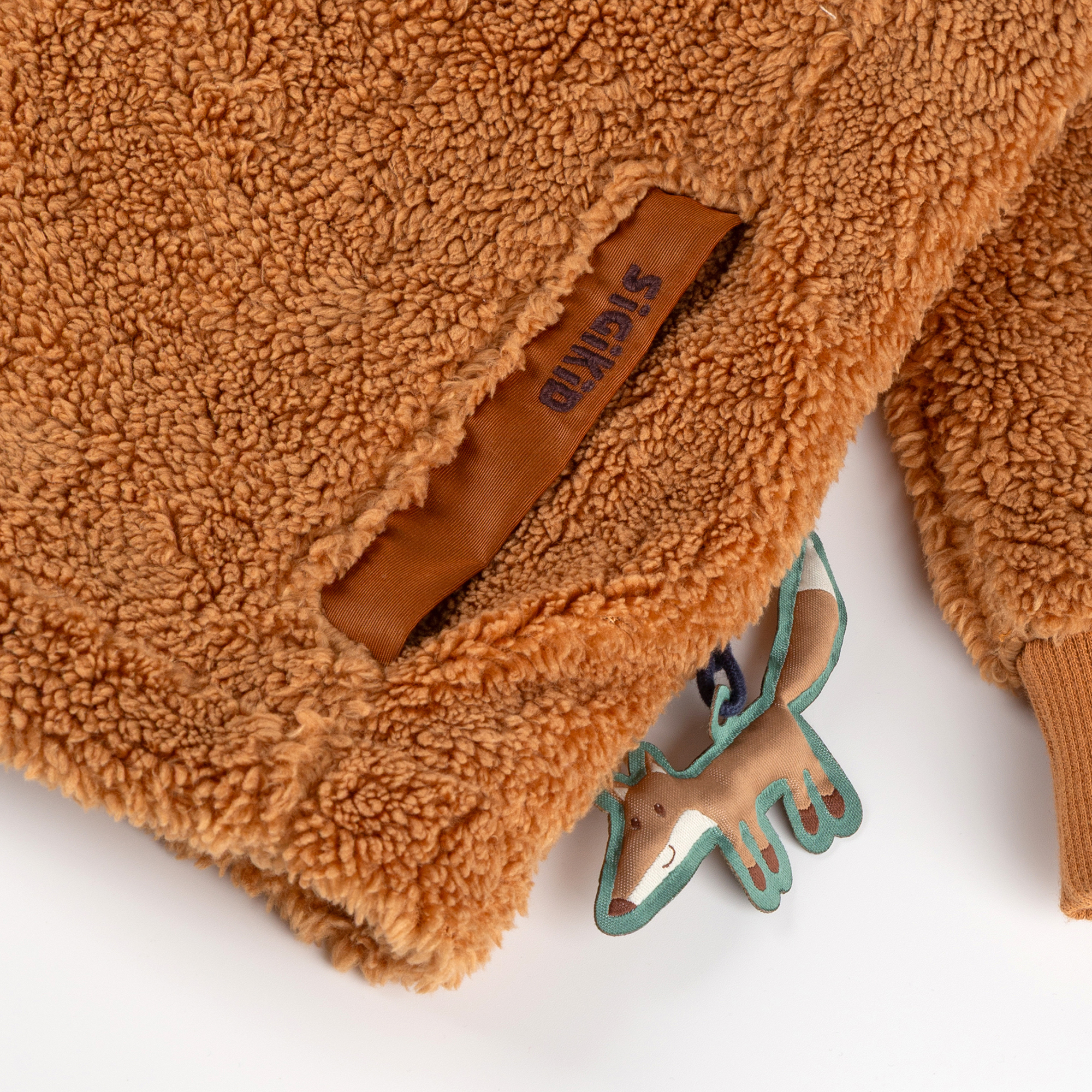 Hooded teddy fleece jacket, lined, Wild Fox