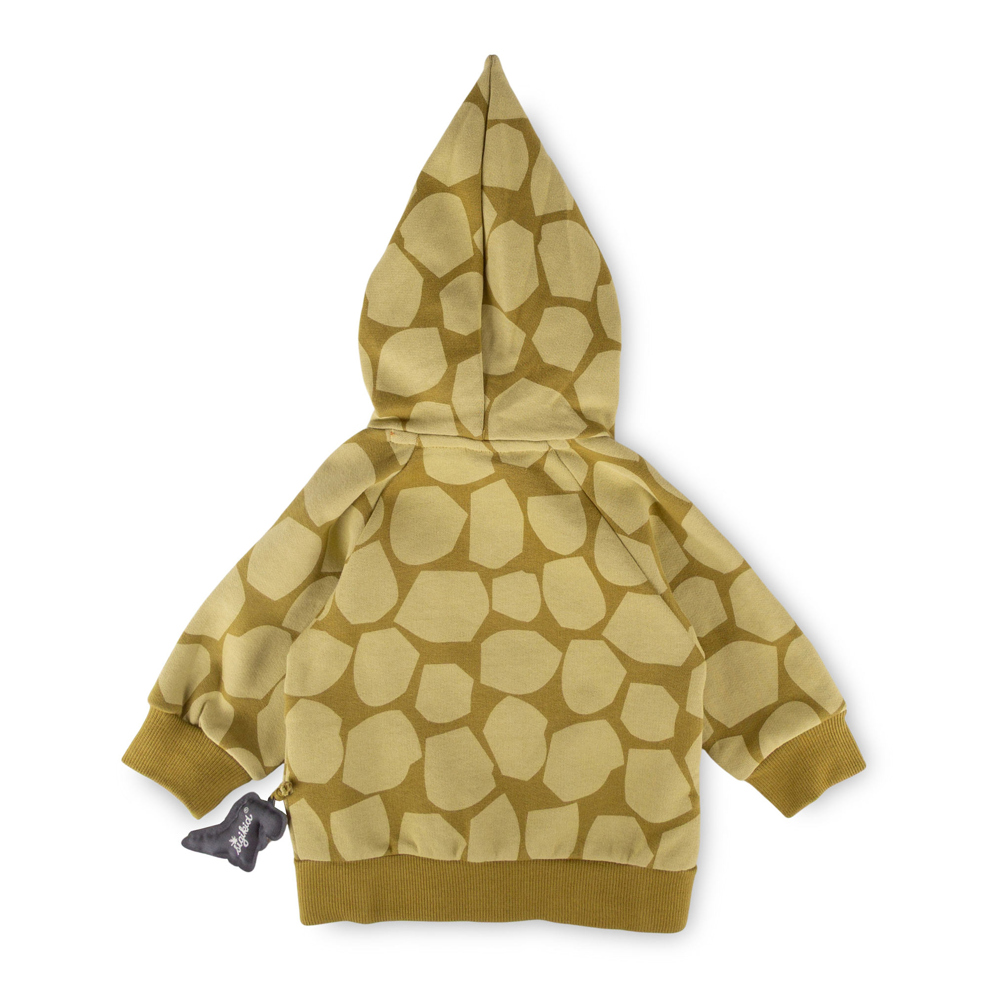 Baby pixie hood sweat jacket khaki, Dino Fun