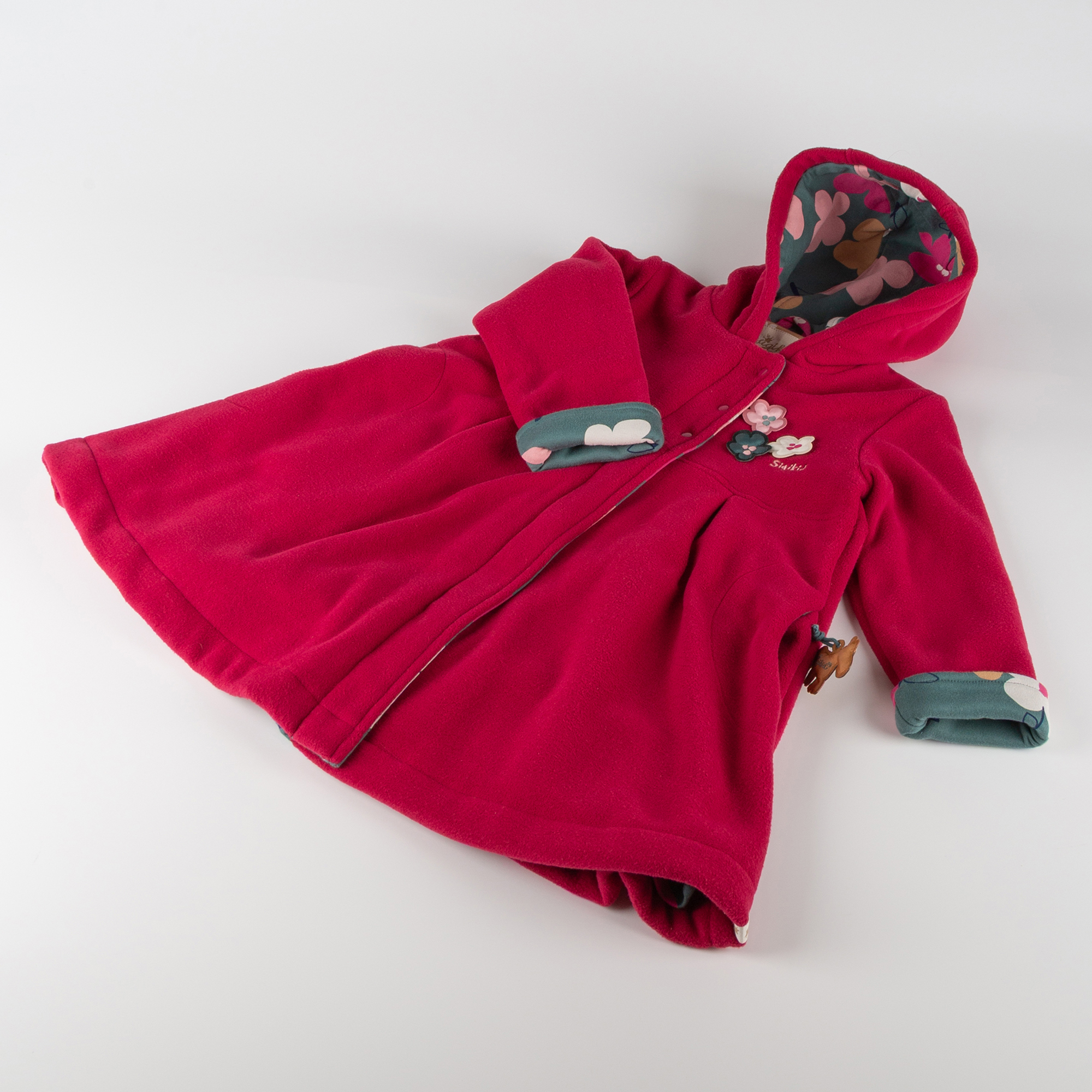 Hooded children's fleece dress coat, lined, Pony Love Hooded children's fleece dress coat, lined, Pony Love