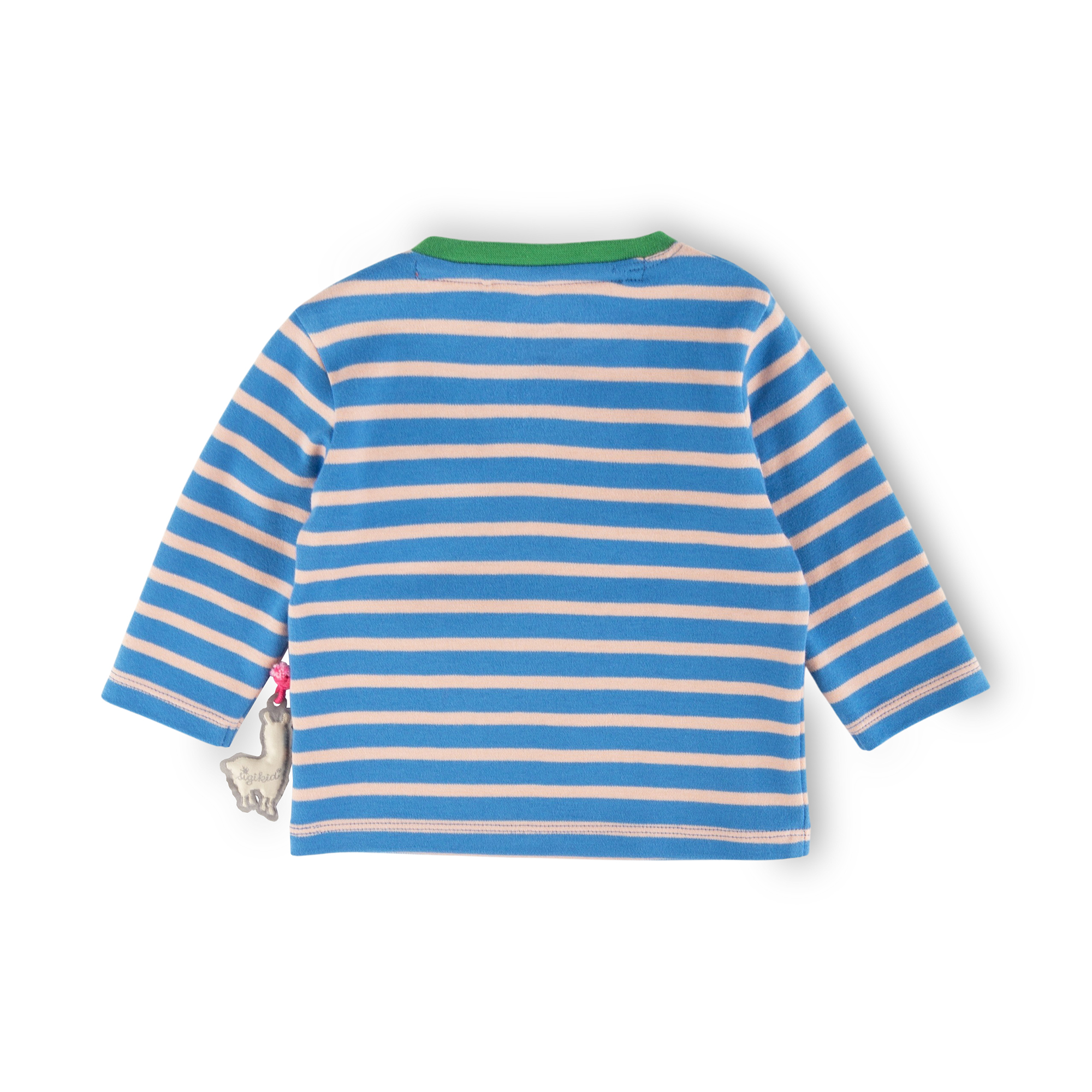 Baby Langarmshirt Crazy Lama, blau gestreift