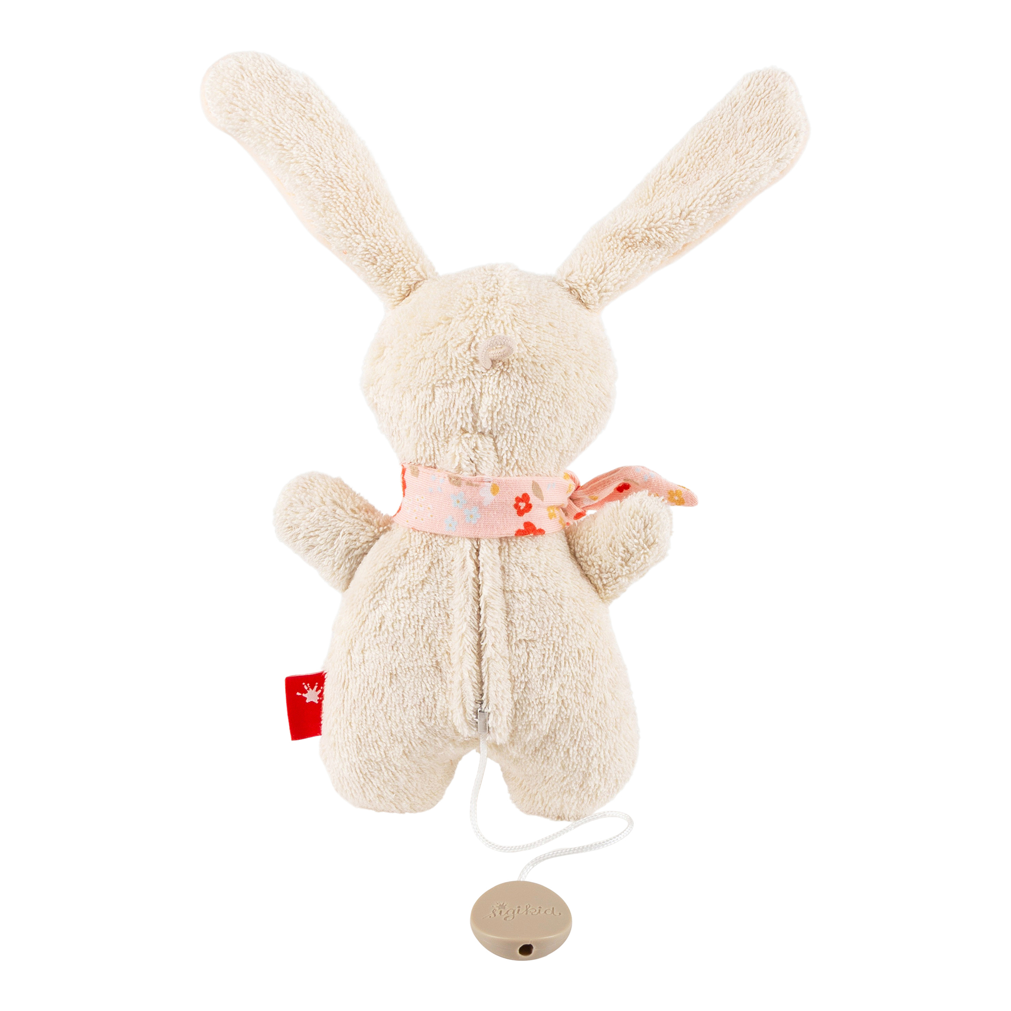 Musical soft toy bunny écru, terry cotton