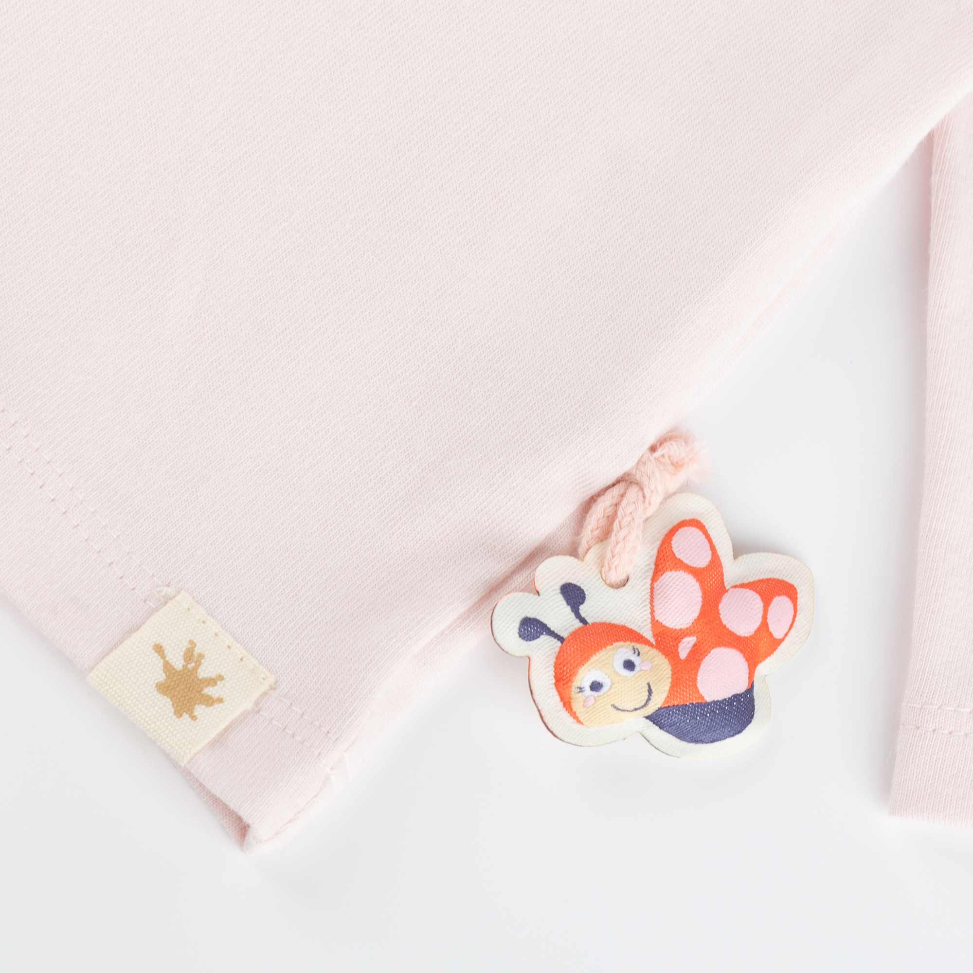 Baby long sleeve Tee ladybug, pale pink