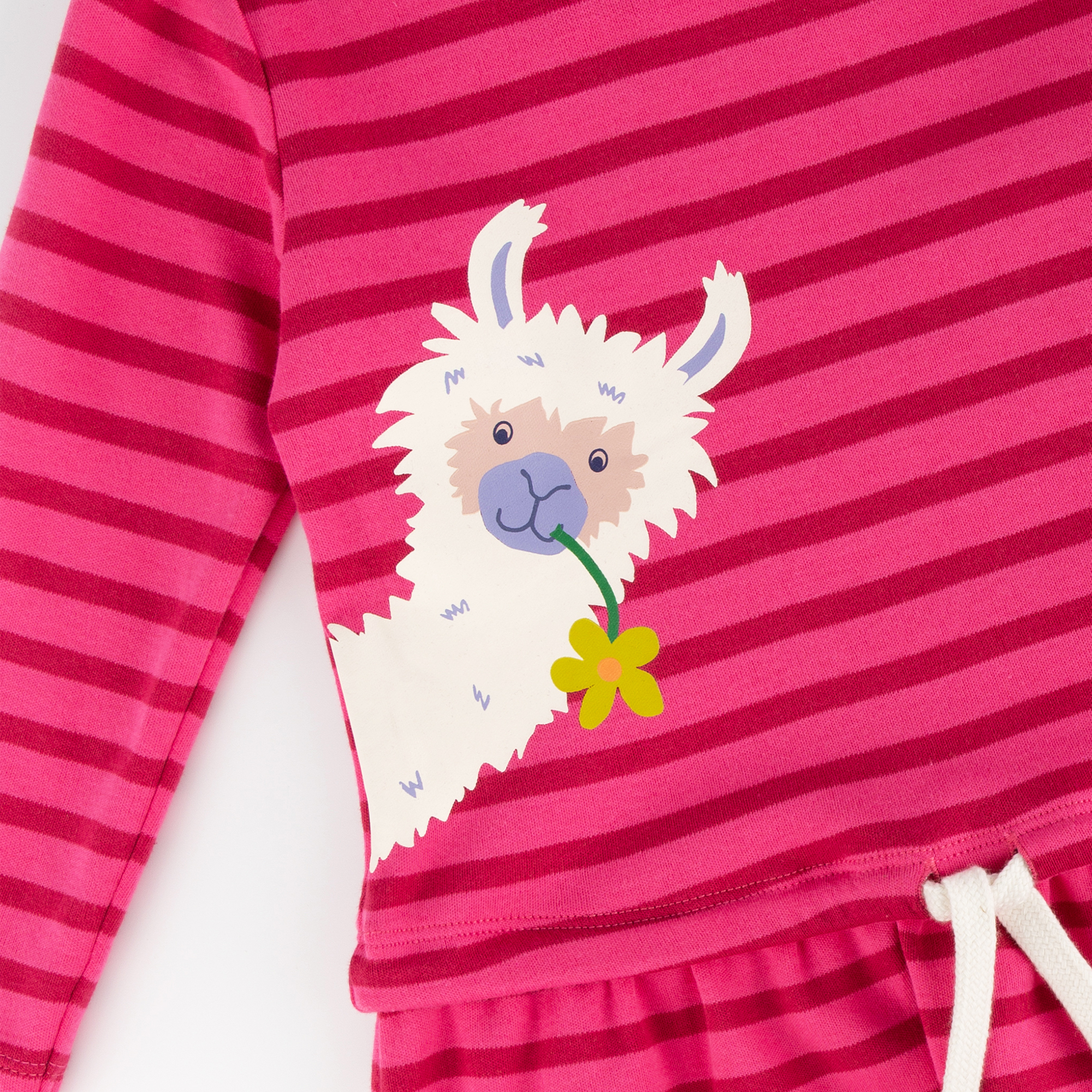 Kinder Kleid Crazy Lama, pink gestreift