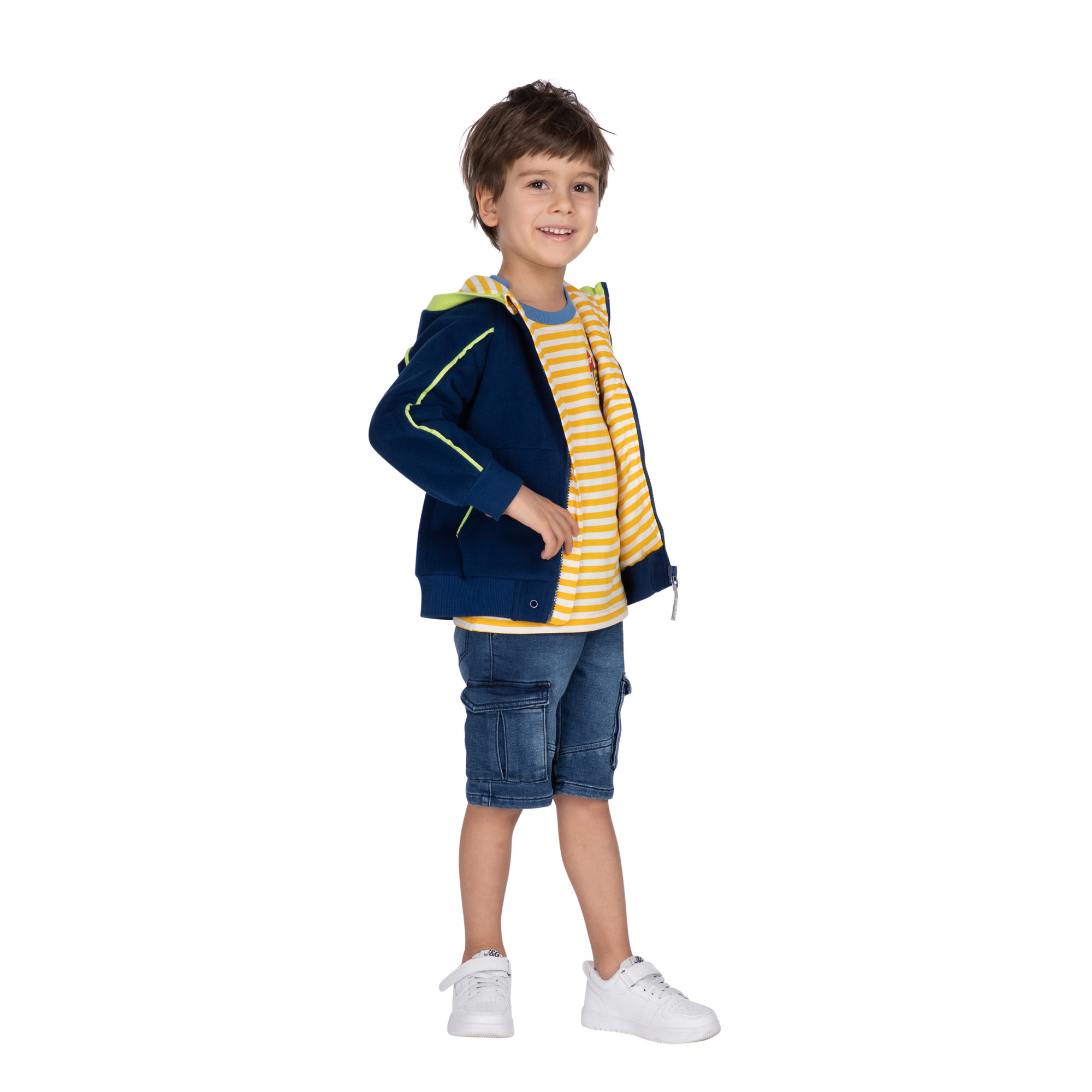 Stretchy jeans bermuda shorts for boys