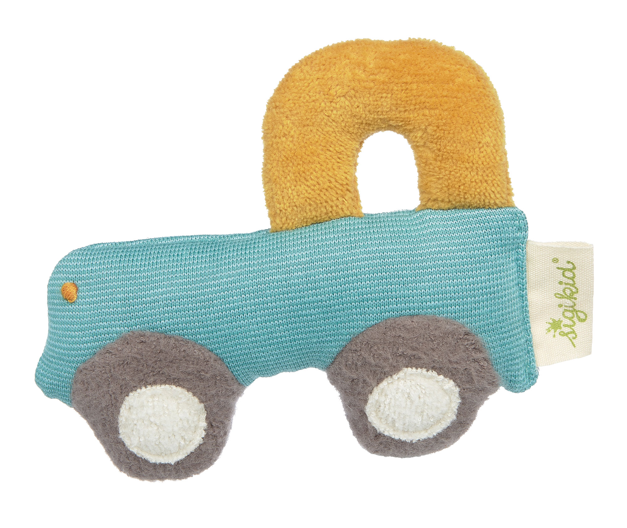 Soft baby grasp toy rattle car, organic
