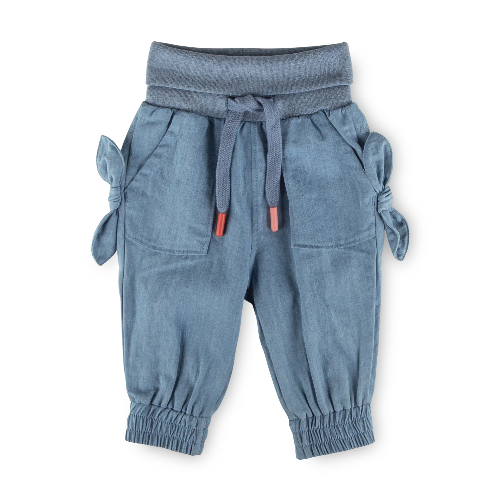 Airy baby chambray pants, light blue
