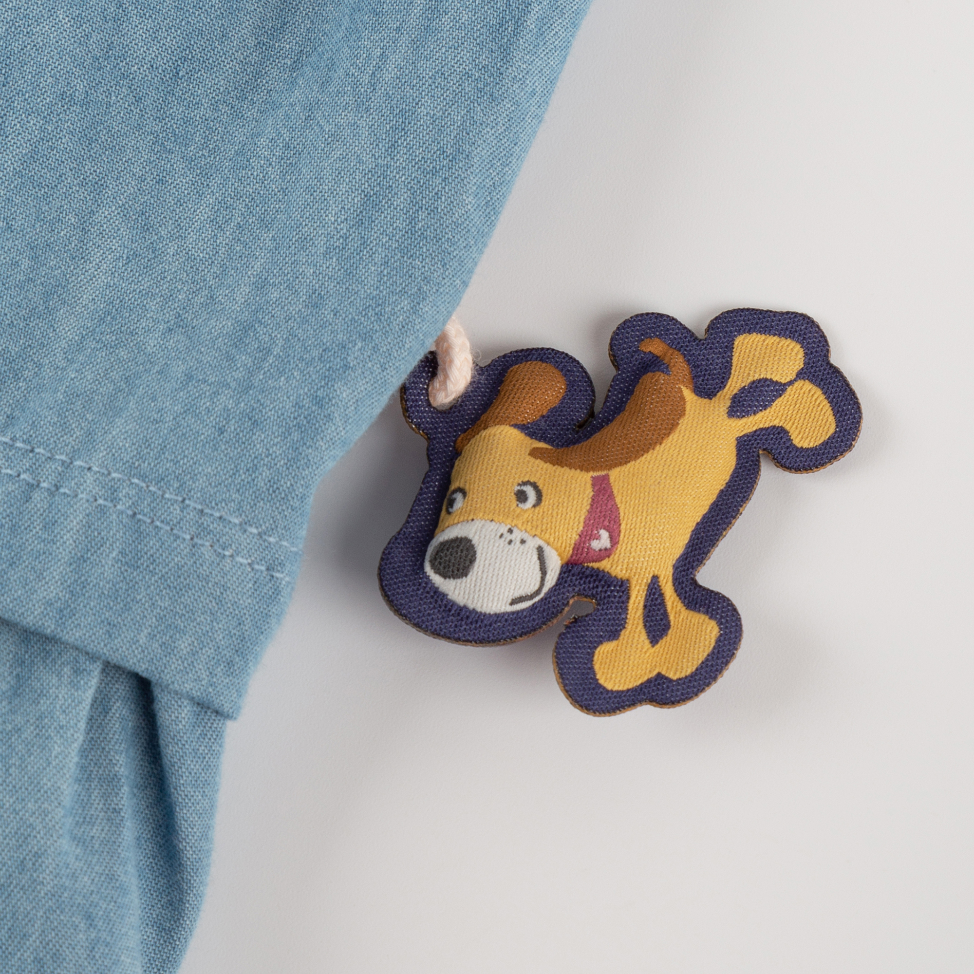 Kinder Chambray-Kleid Hund Funny Dog, hellblau, Kinder Chambray-Kleid Hund Funny Dog, hellblau,