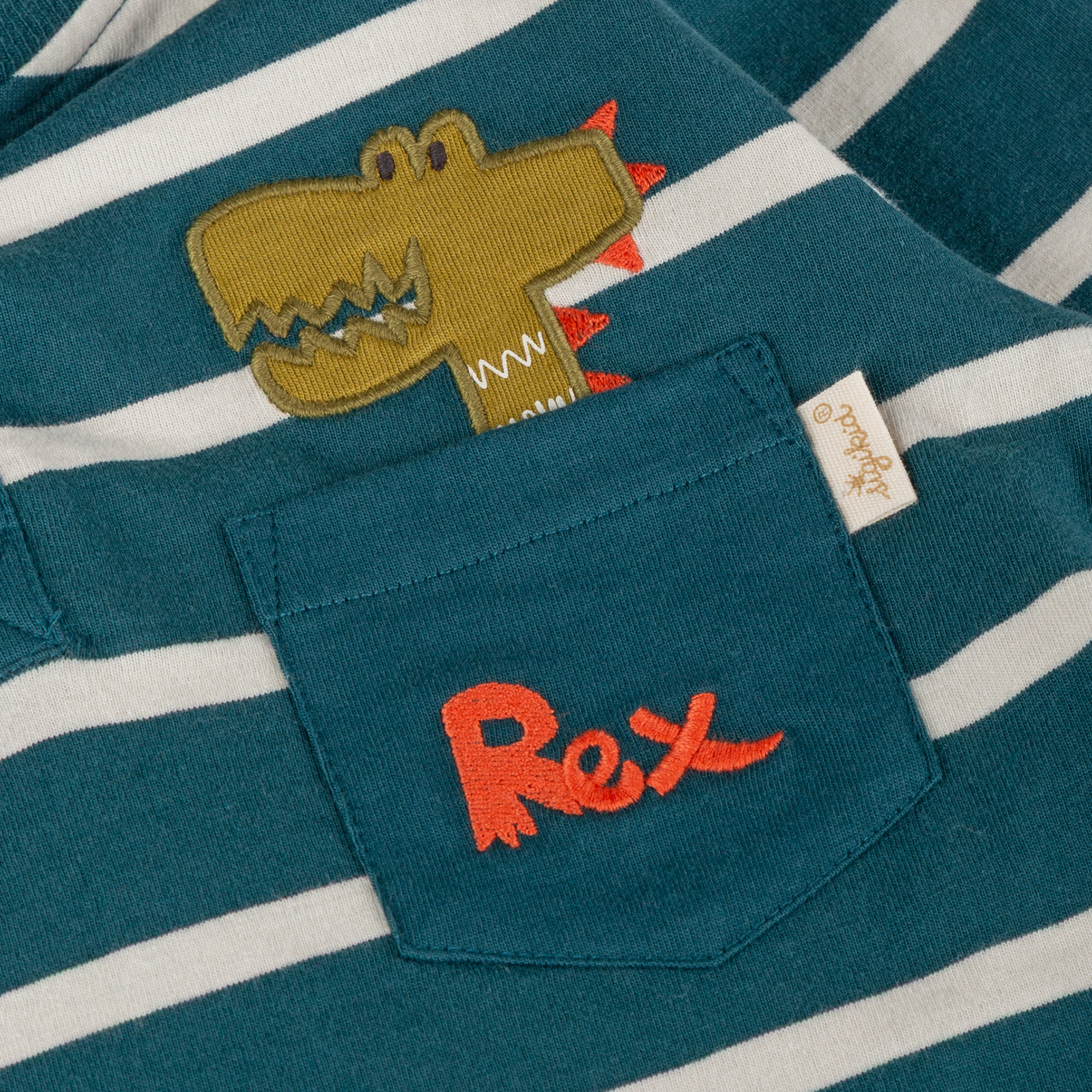 Children's Henley Tee, chest pocket, Dino Fun