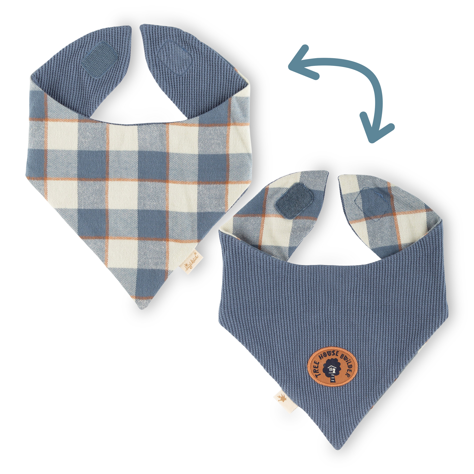 Reversible baby bandana bib