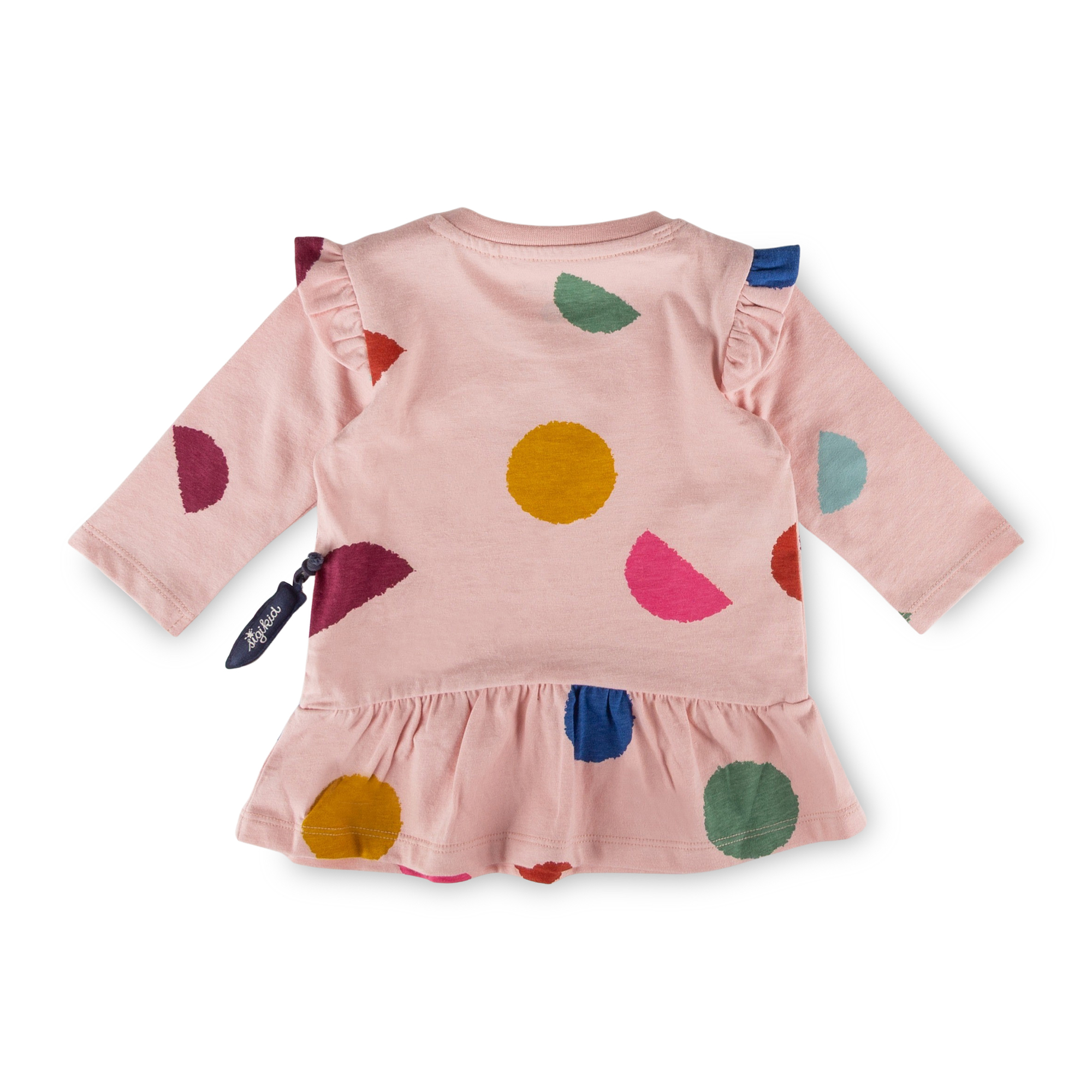 Baby long-sleeved flounce dress, pastel pink