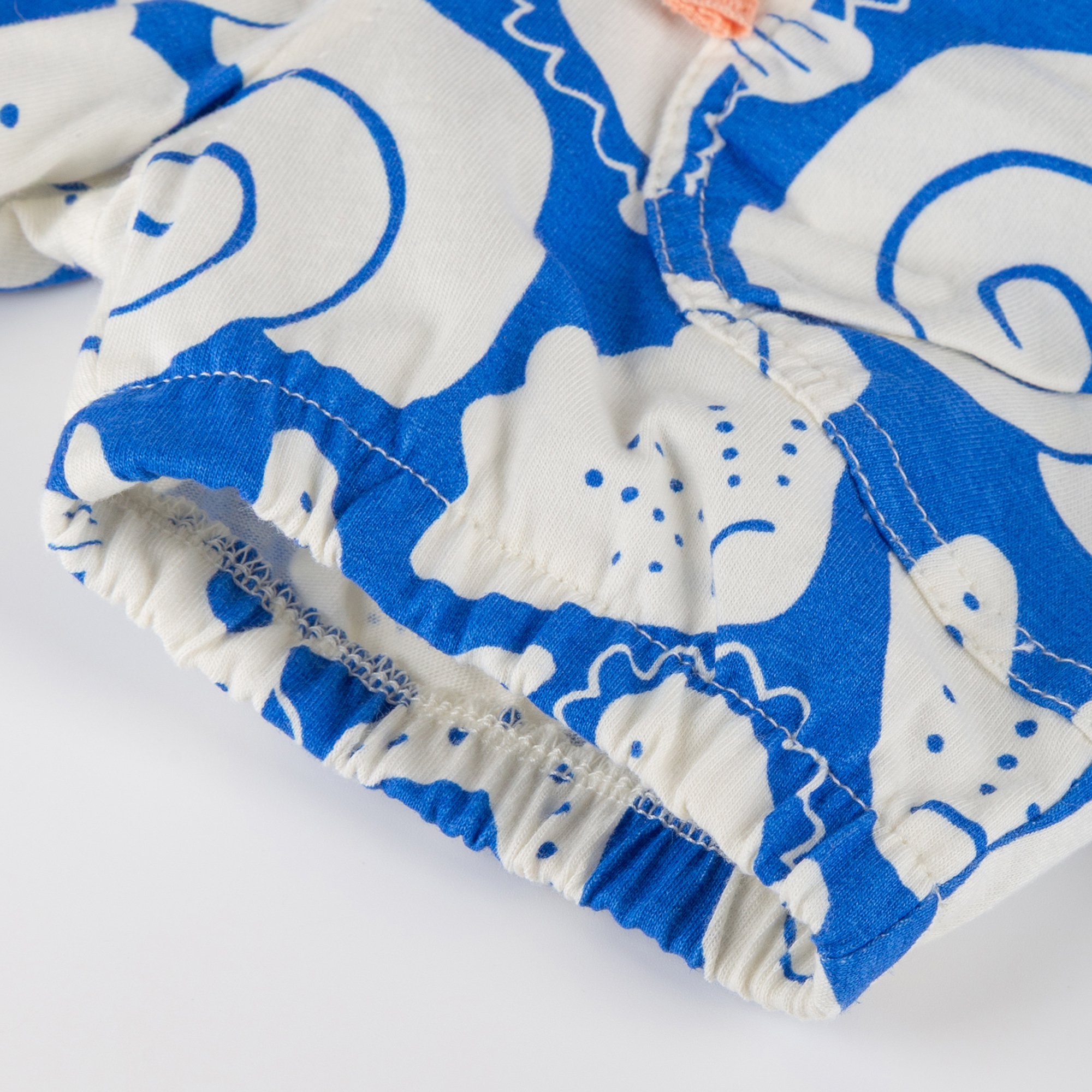 Baby Shorts Strand Print, blau mit weiß