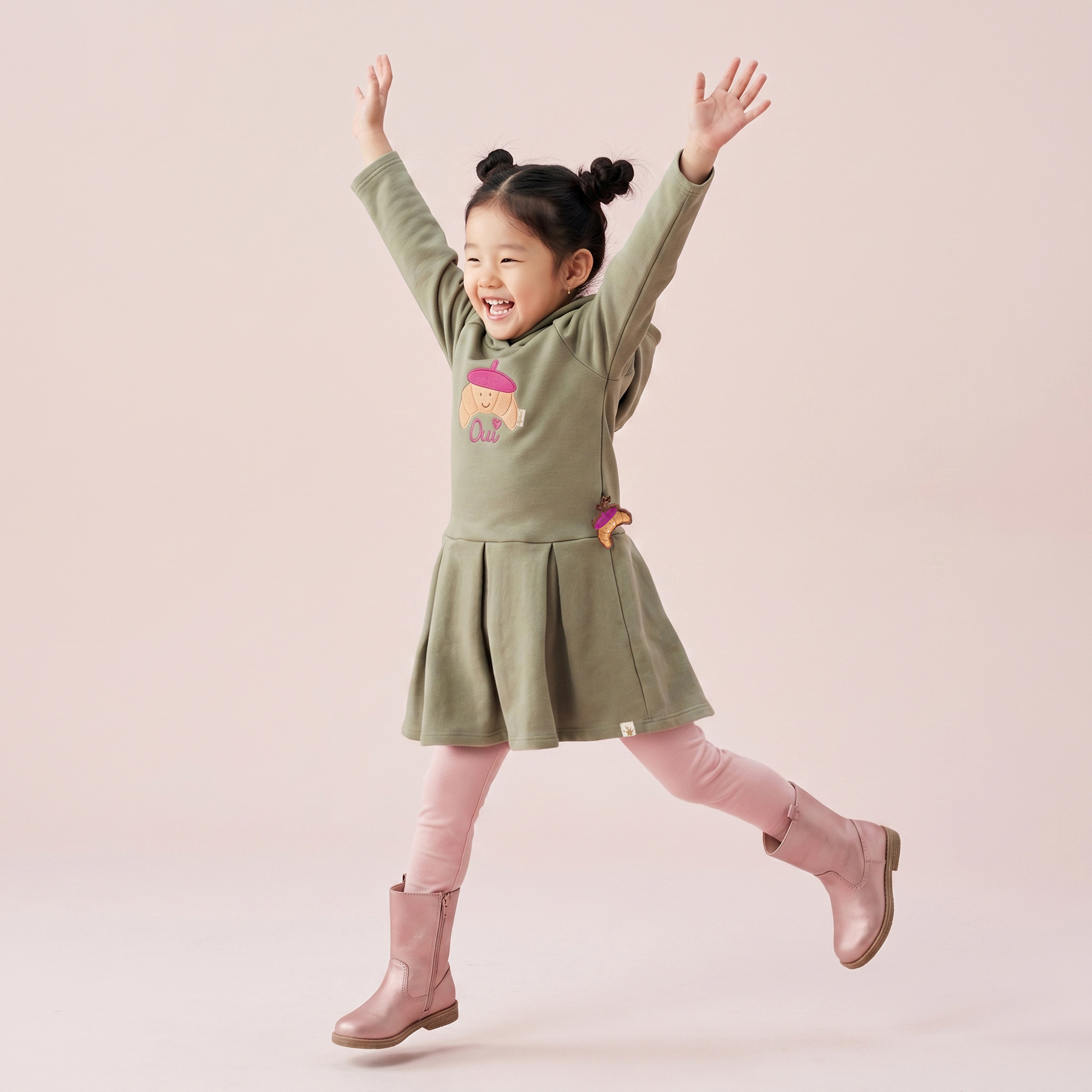 Kinder Rippstrick Leggings, rosa, Petit Croissant