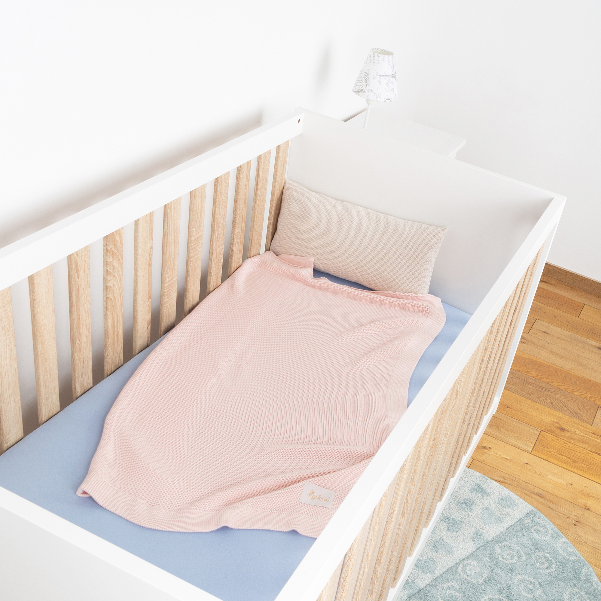 Soft knitted baby blanket, pink, Knitted Love