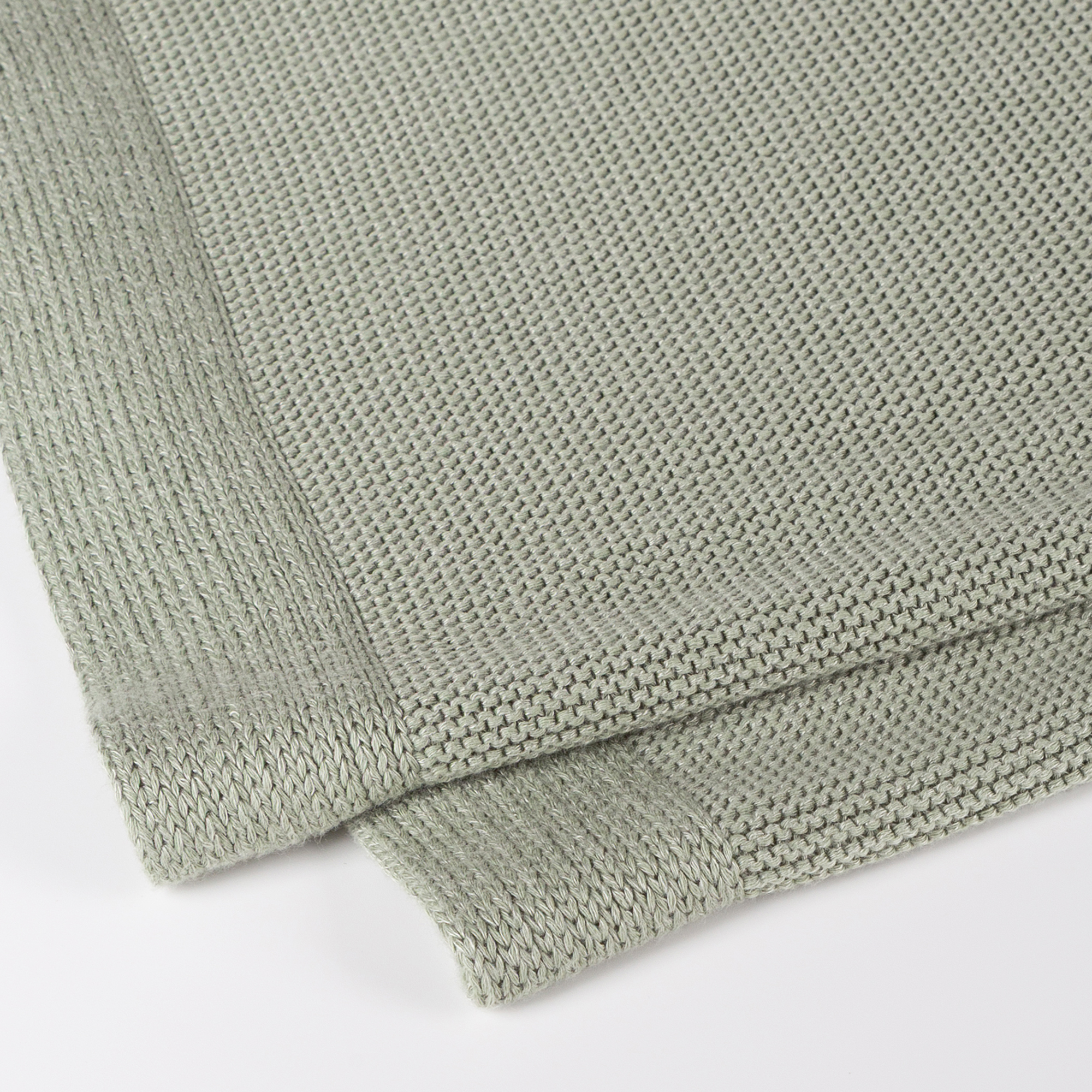 Soft knitted baby blanket, mint green, Knitted Love