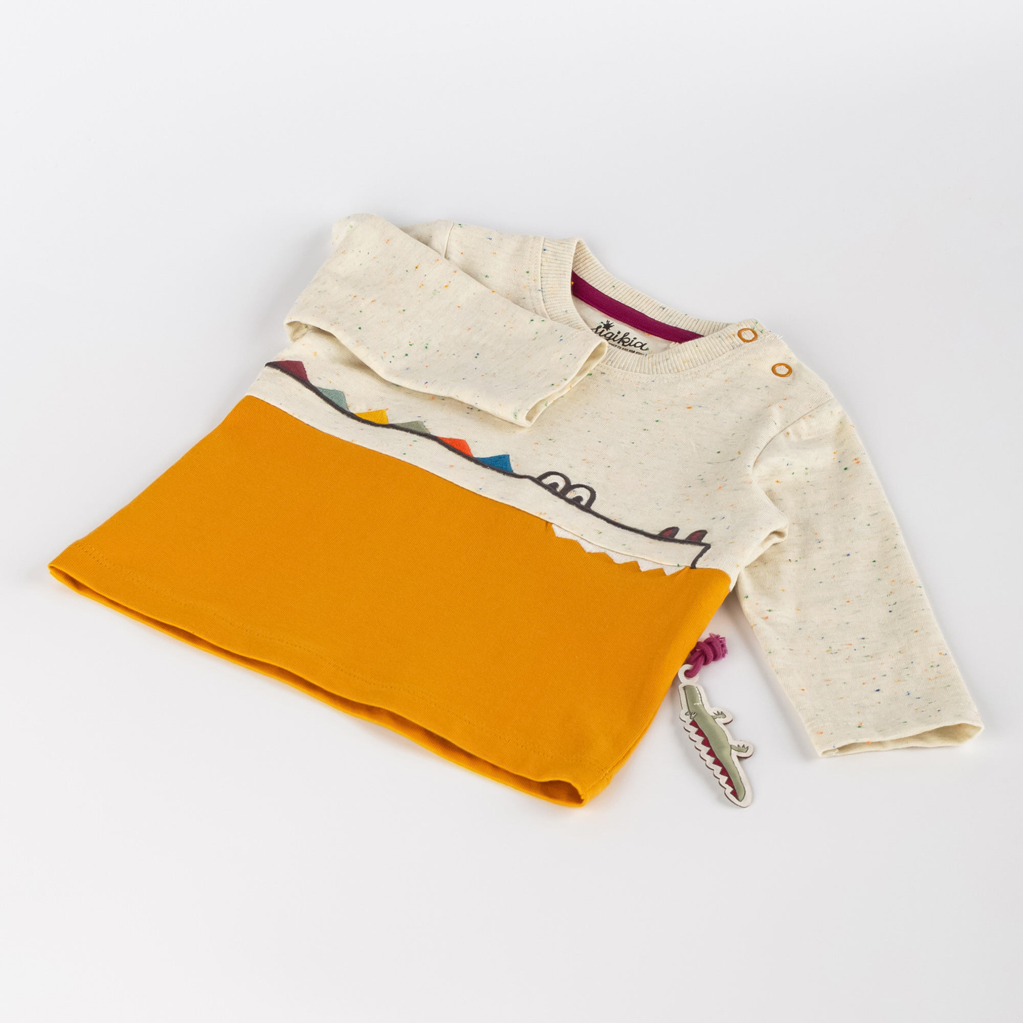 Baby Langarmshirt, naturweiß-gelb Baby Langarmshirt, naturweiß-gelb