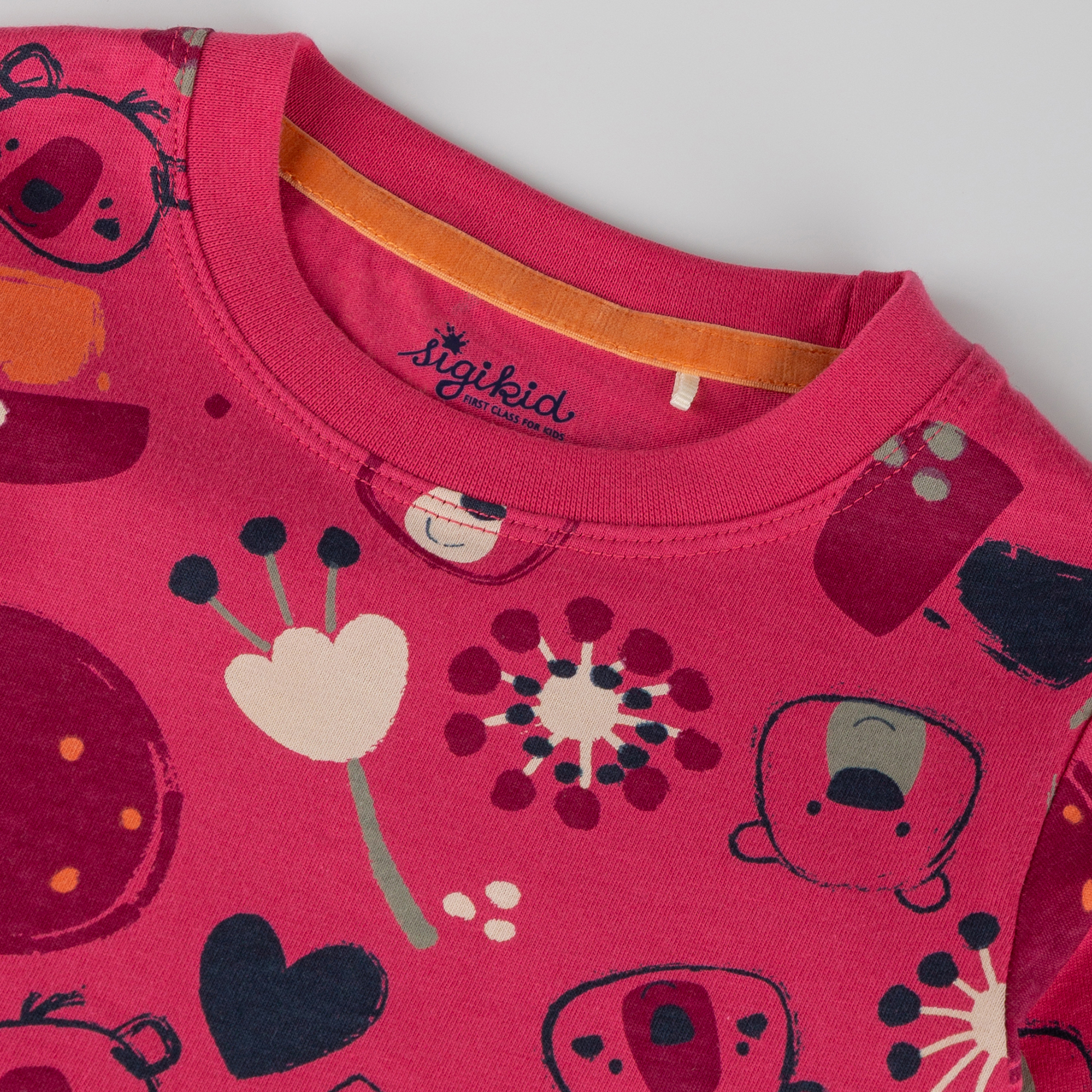 Kinder Langarmshirt Bär Fancy Forest Print, pink Kinder Langarmshirt Bär Fancy Forest Print, pink