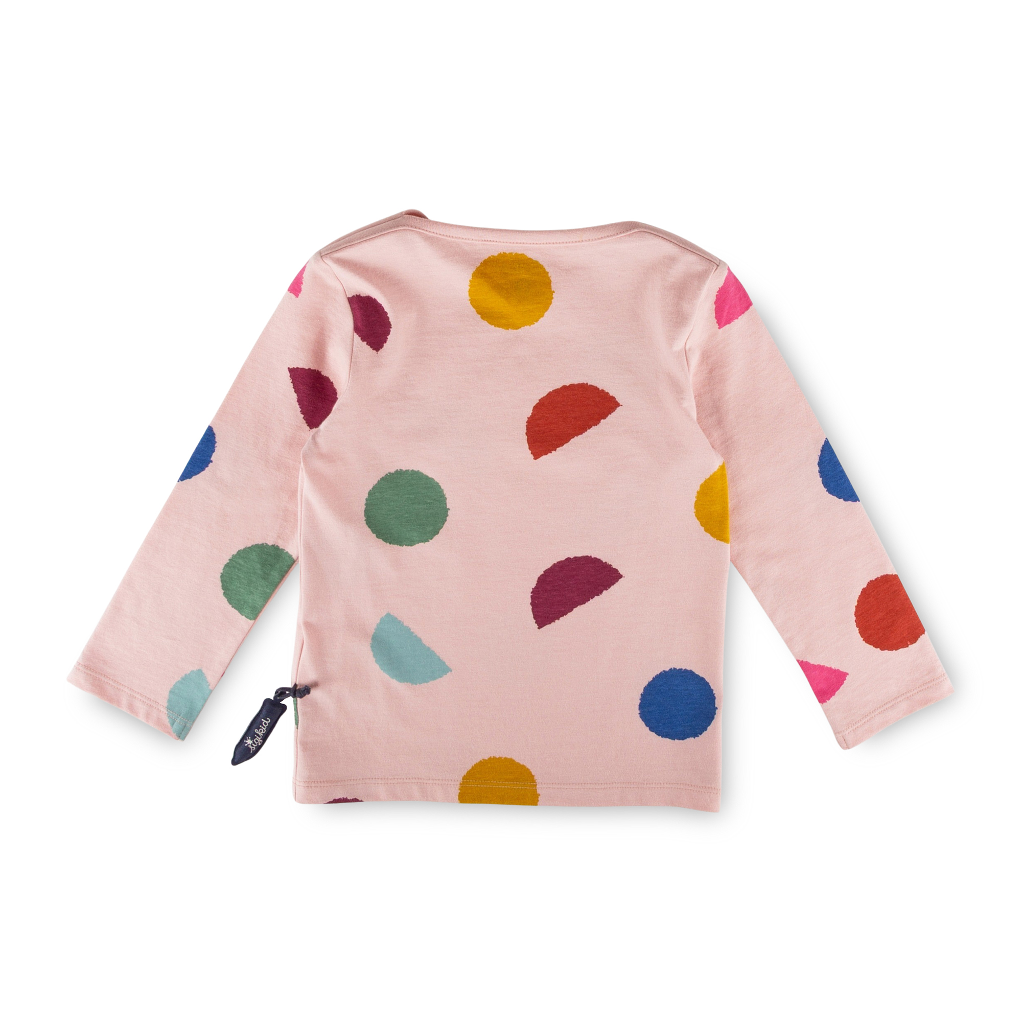 Pink children's long sleeve Tee, multicoloured print